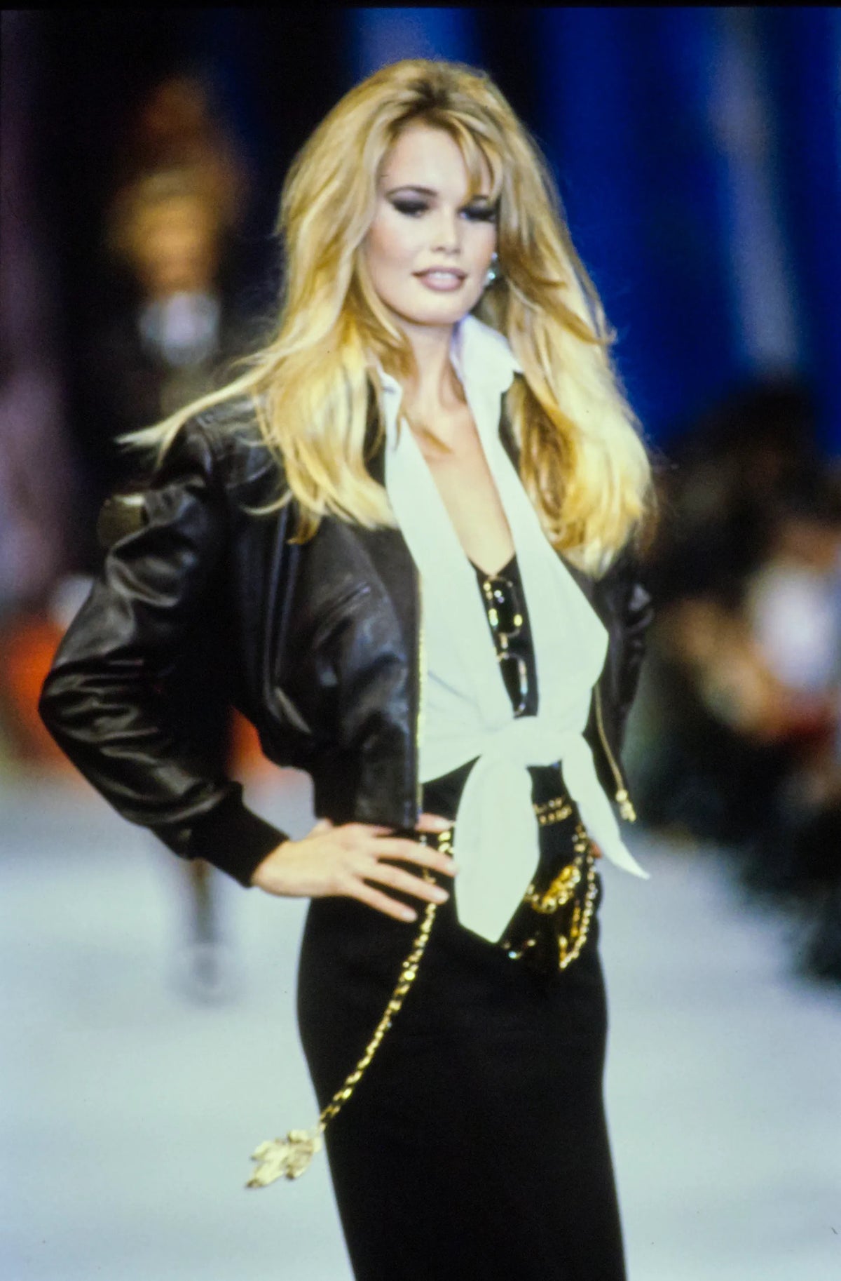 Chanel Spring/Summer 1992 Brown Lambskin Leather Bomber Jacket