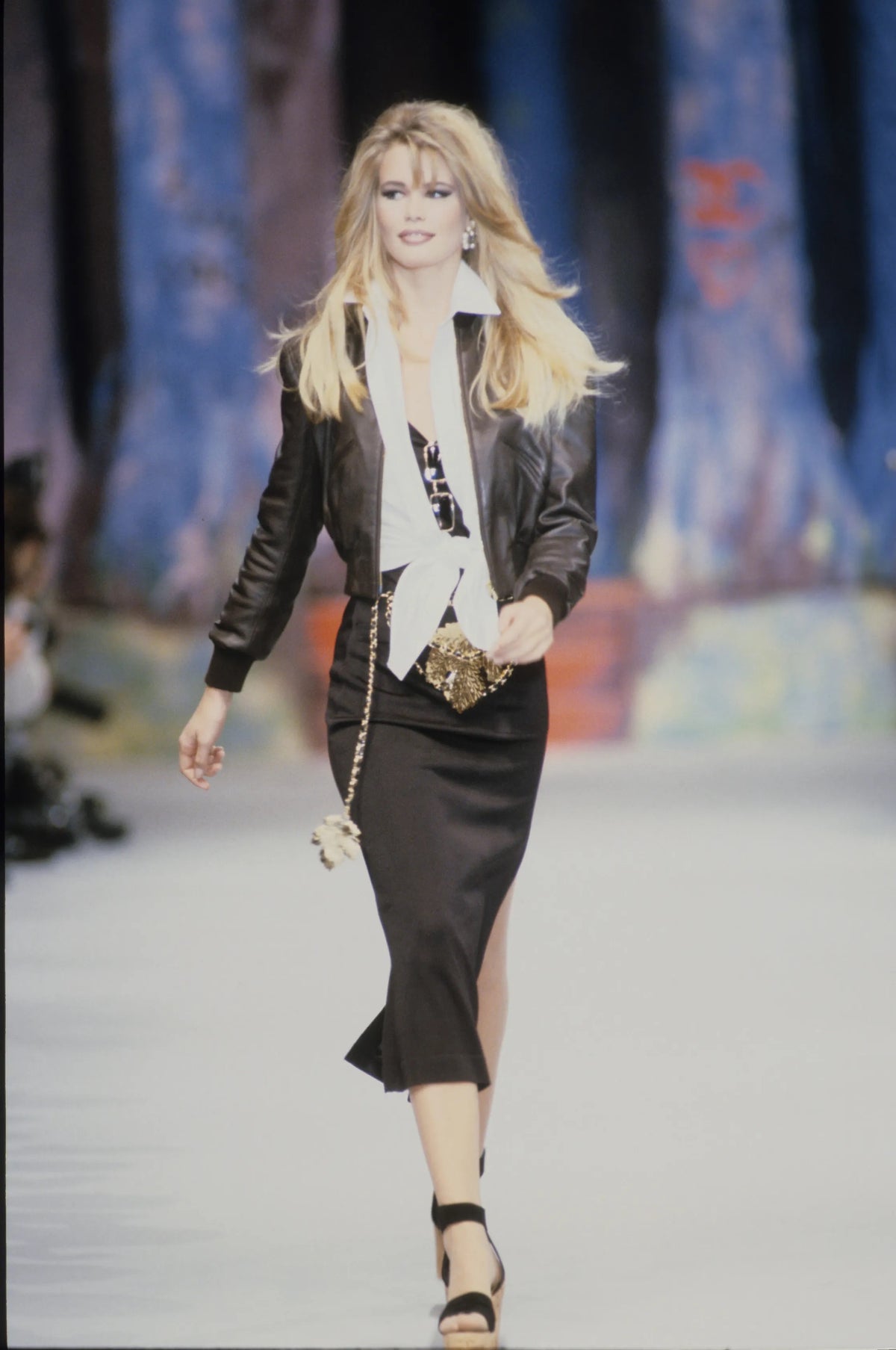 Chanel Spring/Summer 1992 Brown Lambskin Leather Bomber Jacket