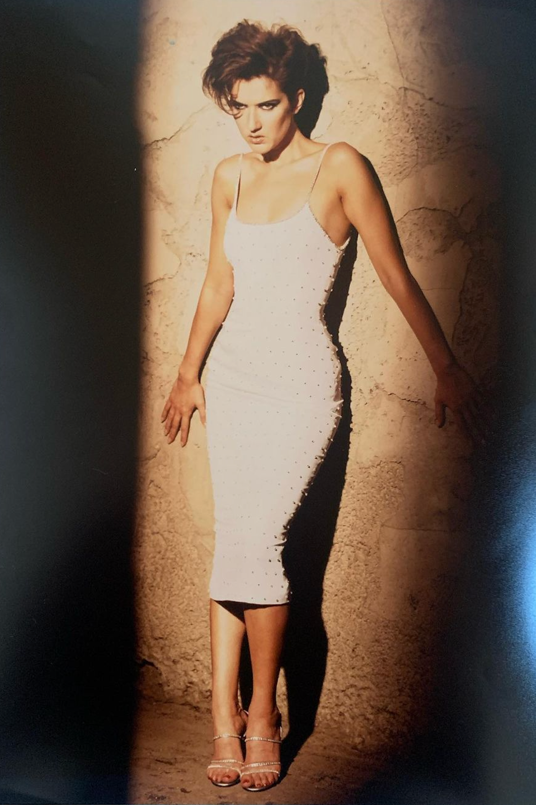 Dolce&Gabbana Vintage S/S 1995 White Crystal Embellished Midi Dress