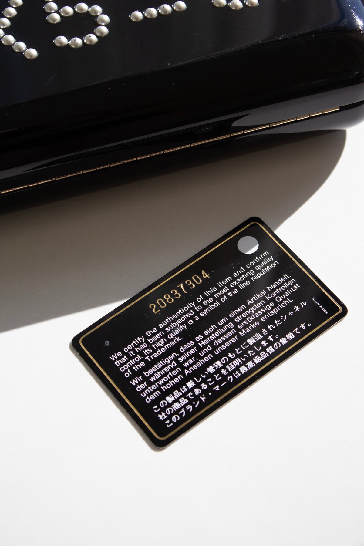 Chanel S/S 2015 Votez Coco Black Plexiglass Pearl Minaudière Clutch Bag
