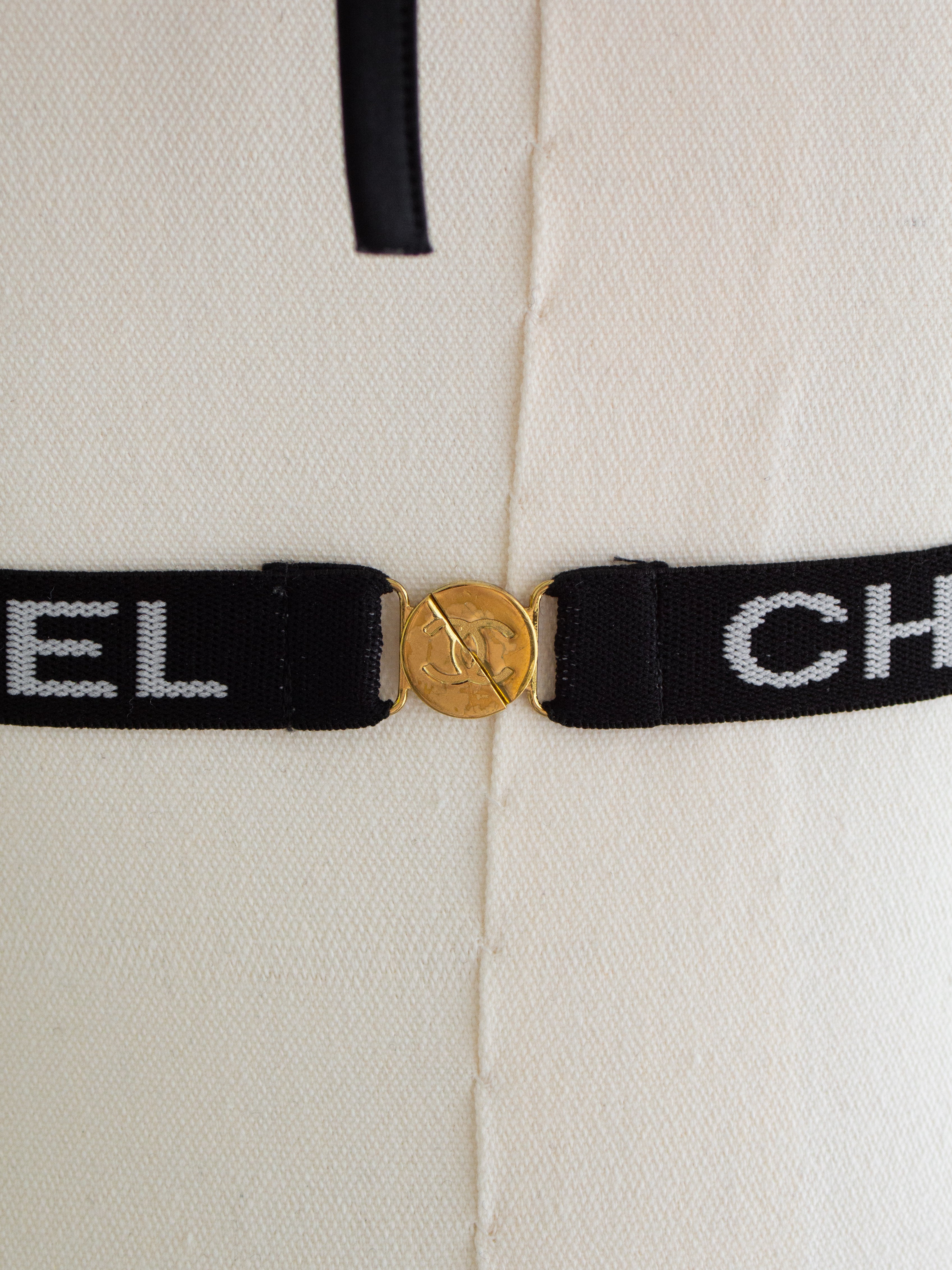Chanel Vintage Cruise 1994 Quilted Black White Logo 94C Bikini Swimsuit