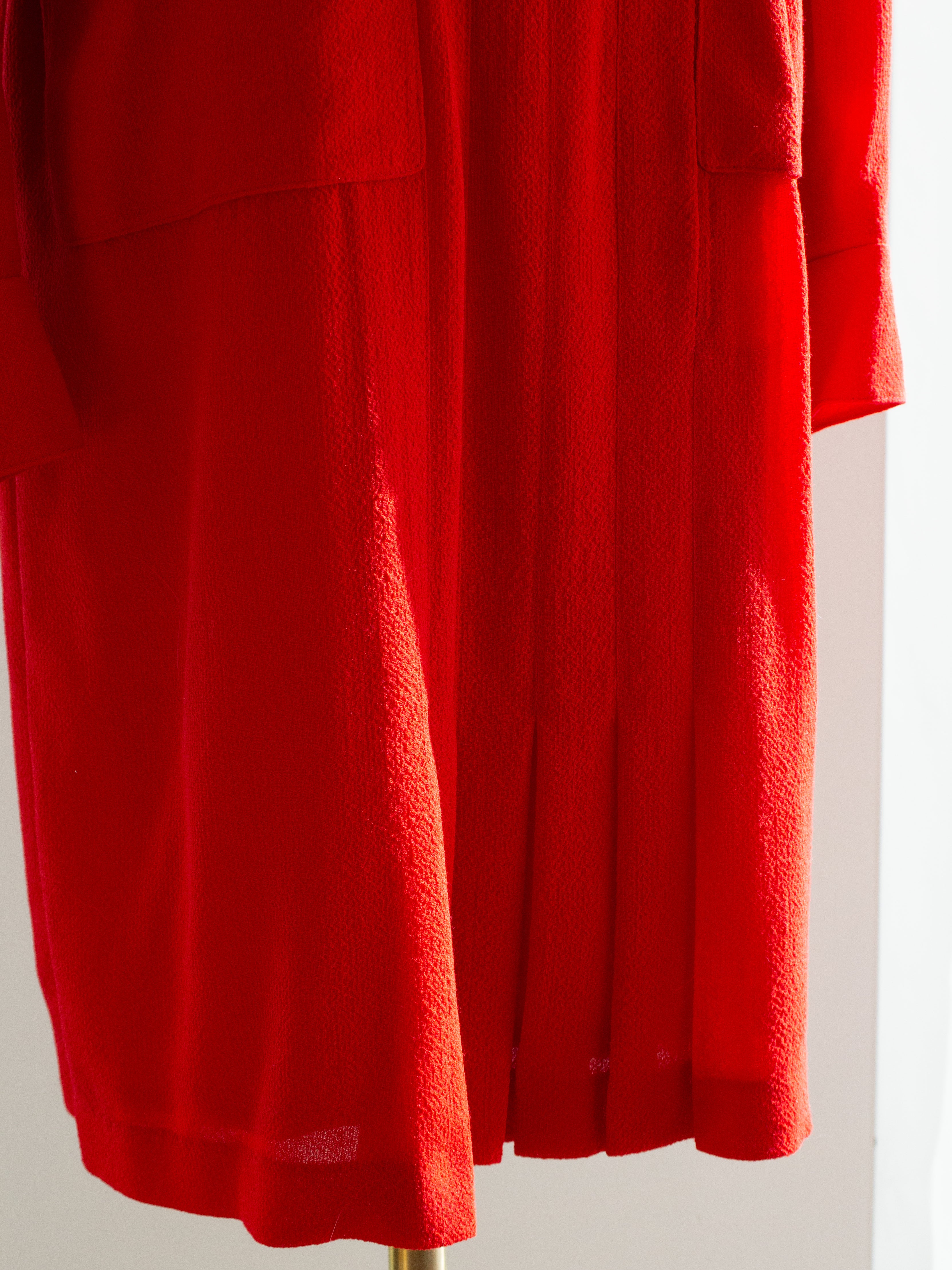 Chanel Vintage Haute Couture Fall/Winter 1988 Red Gold Chain Dress