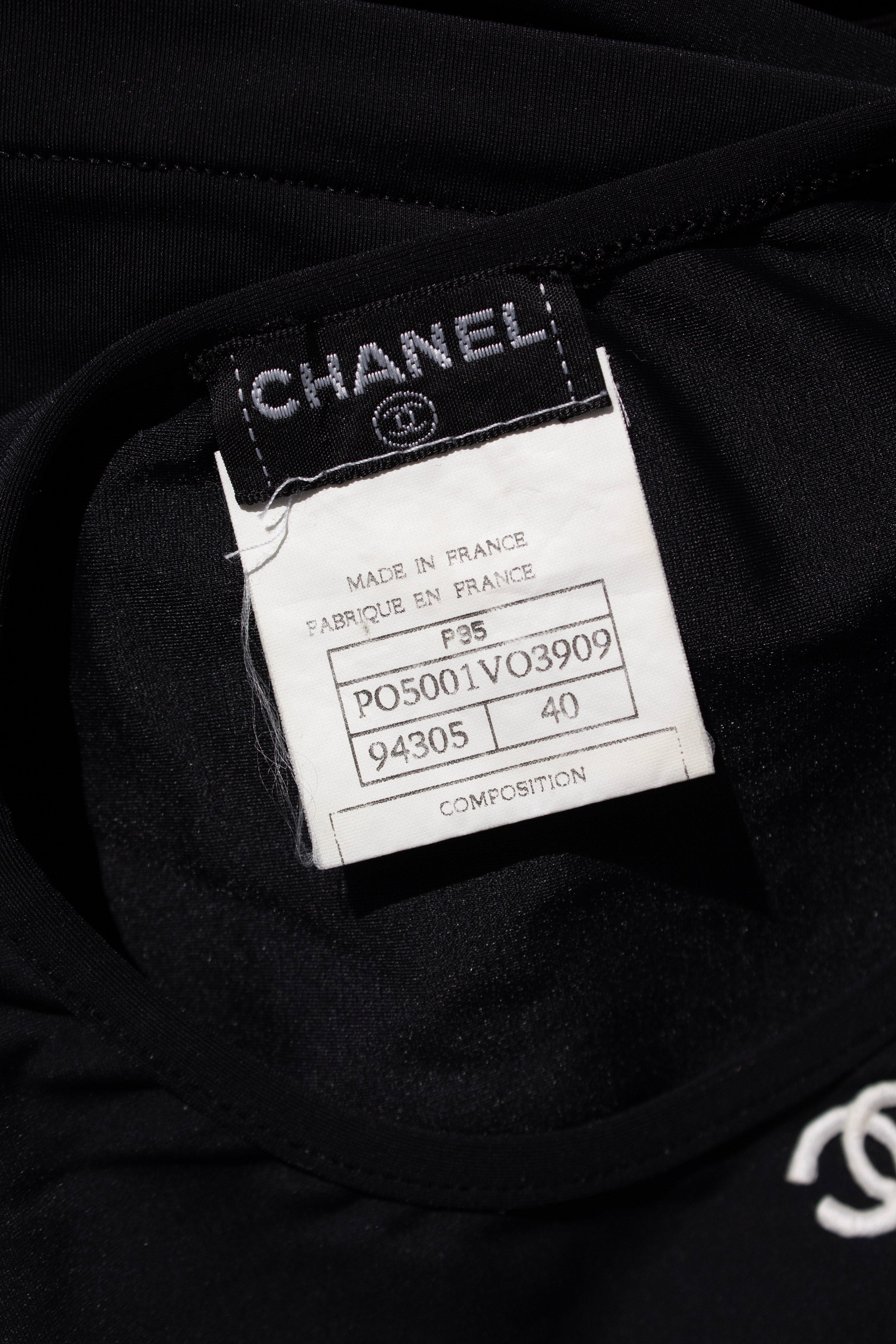 Chanel Vintage Spring 1995 “95P” Black & White CC Logo Crop Top