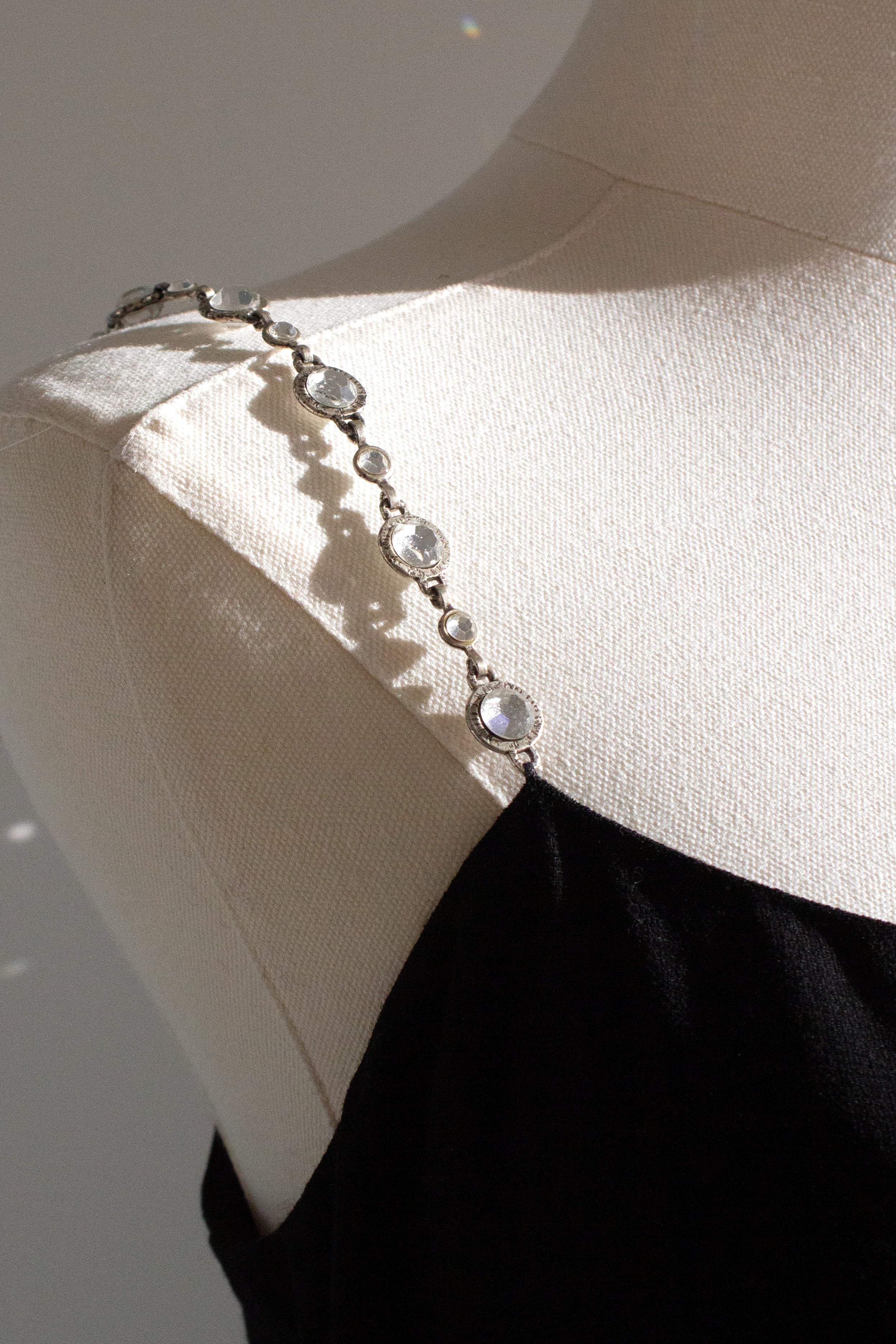 Chanel Vintage S/S 1998 Silver Crystal Chiclet Straps Black 98p Gown Dress