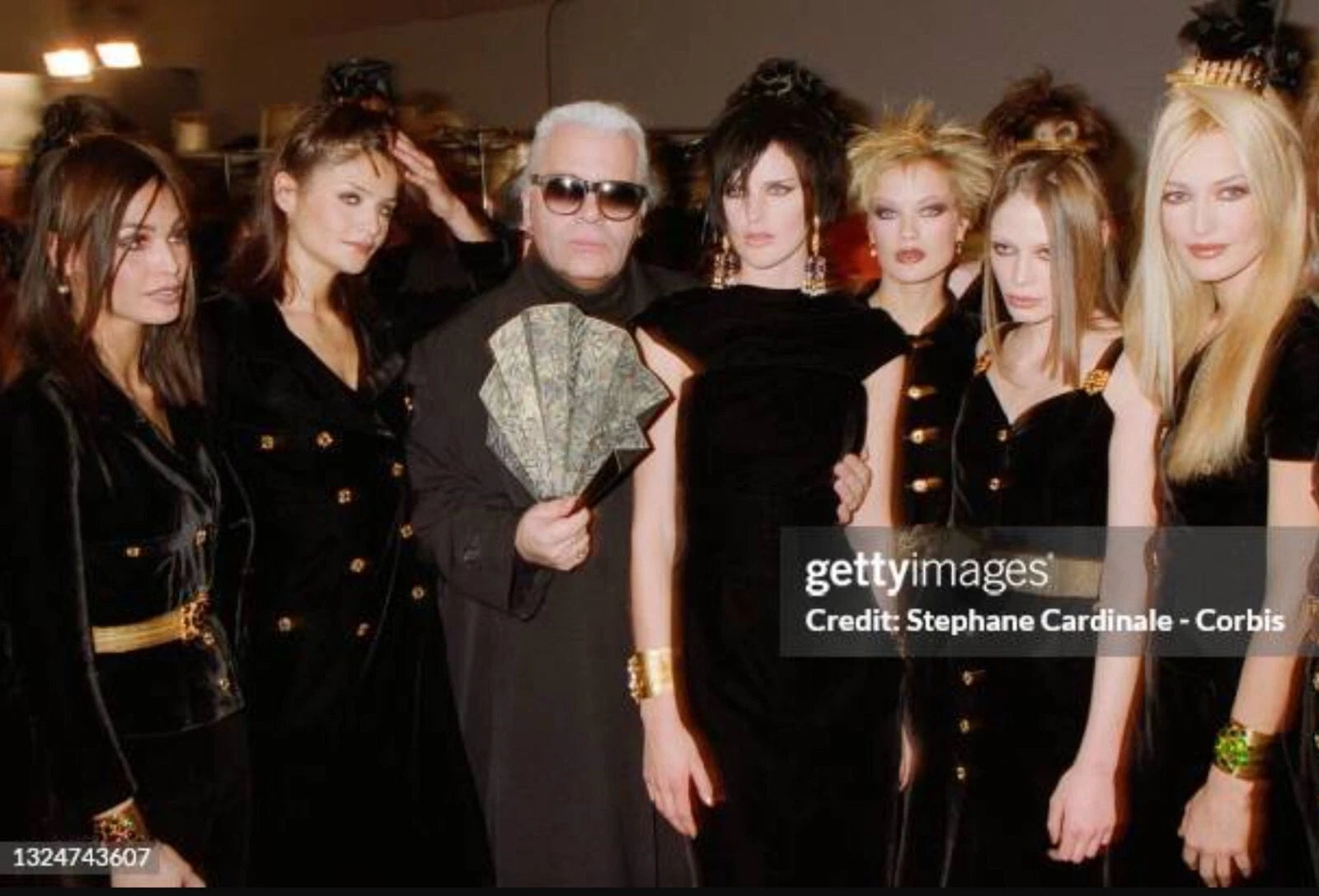 Chanel Vintage F/W1996 Runway Black Velvet LBJ Gold Gripoix Jeweled 96A Jacket