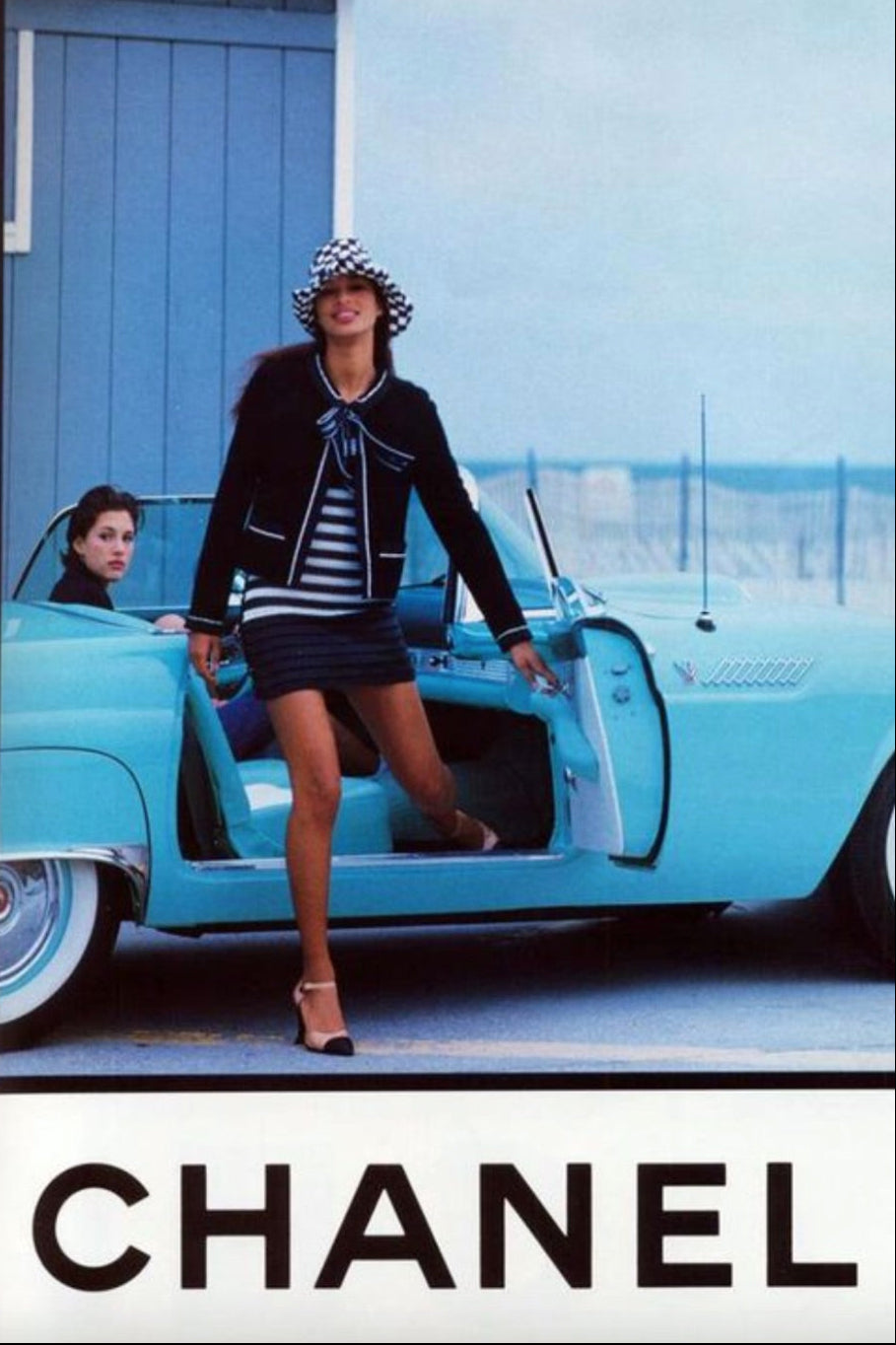 Chanel Vintage S/S1994 Navy Blue Logo Bow 94P Jacket Skirt Suit