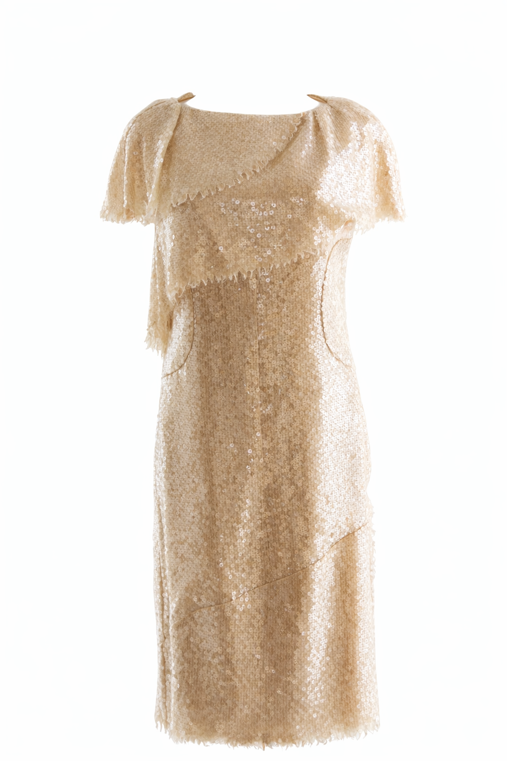 Chanel S/S 2008 Beige Sequin Embellished 08P Mini Dress