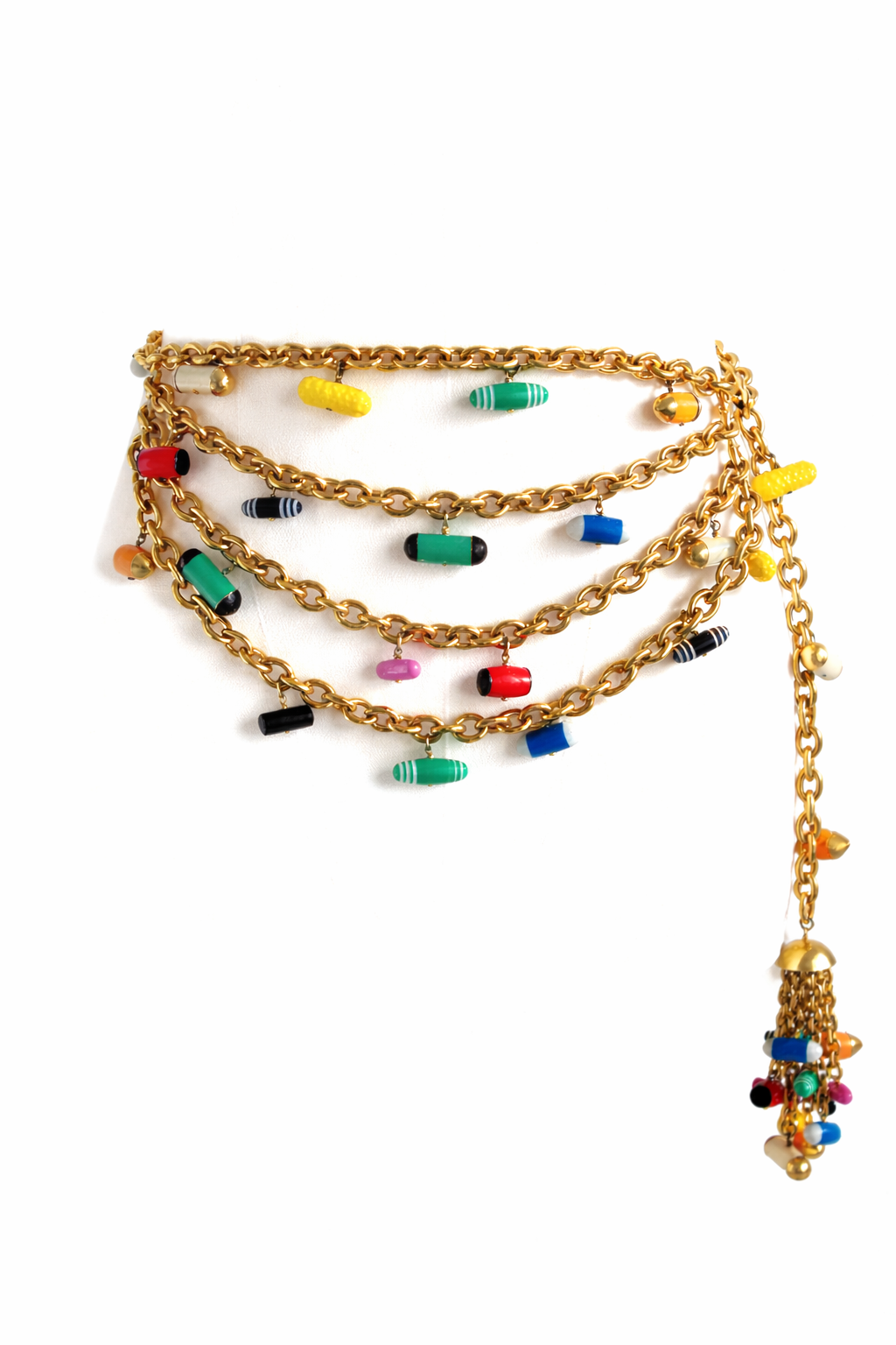 Chanel Vintage S/S 1992 Runway 24K Gold-Plated Multicolor Pill Belt