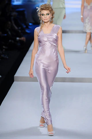 Christian Dior by John Galliano Spring 2008 Lilac Draped Silk Gown
