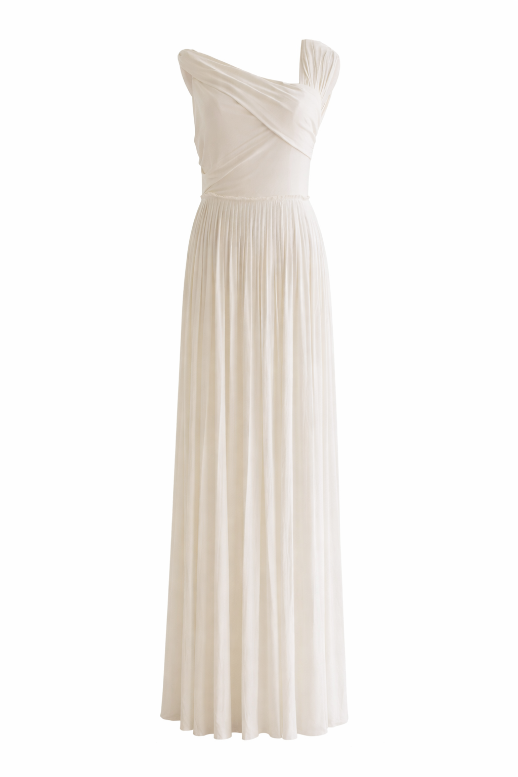 Christian Dior S/S 2019 Ballet White Draped Jersey Grecian Dress Gown