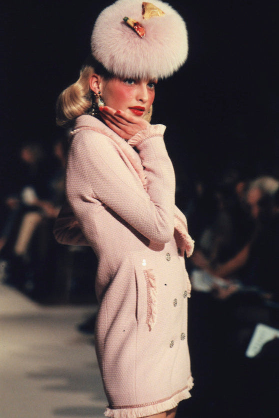 Christian Dior by John Galliano F/W 1997 Pin Up Pink Fringe Jacket Dress