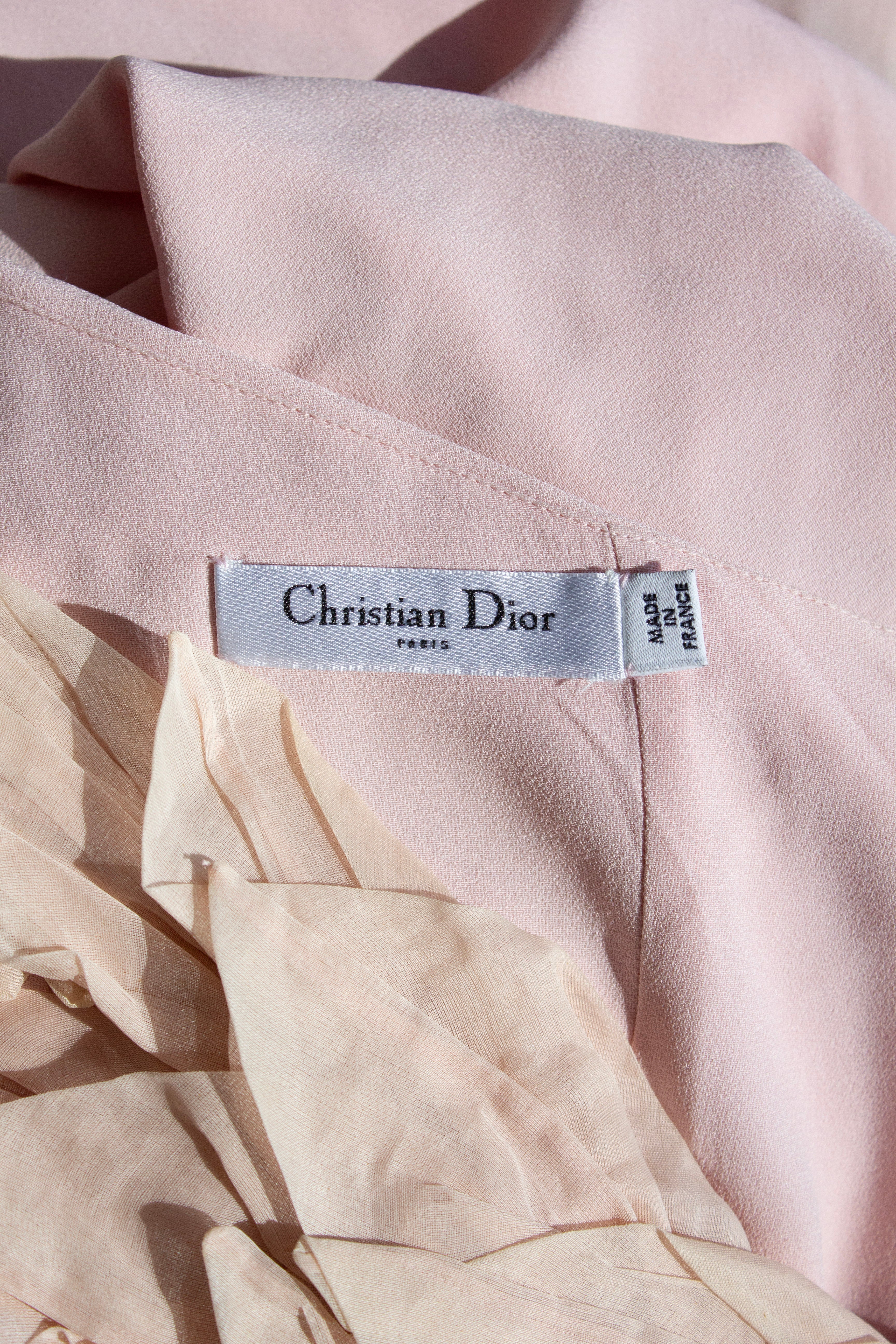 Christian Dior by John Galliano S/S 2008 Pink Petal Organza Draped Gown
