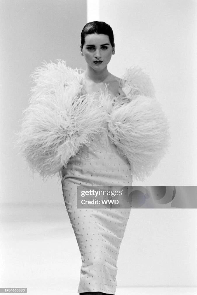 Dolce&Gabbana Vintage S/S 1995 White Crystal Embellished Midi Dress