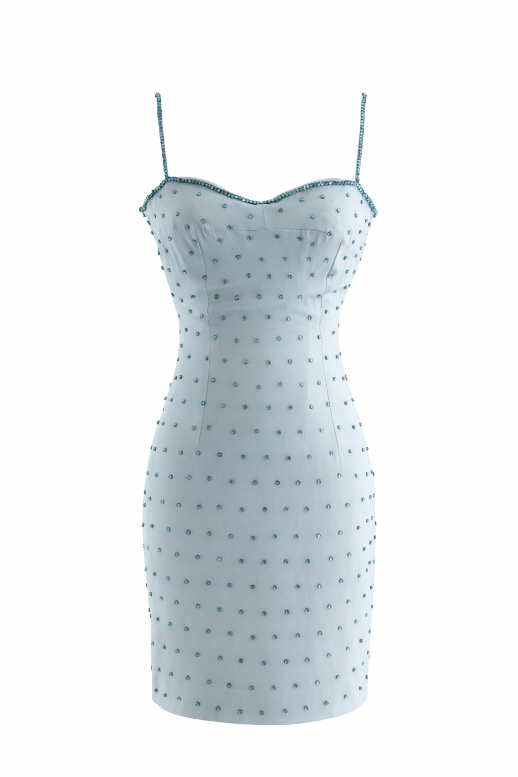 Dolce&Gabbana Vintage S/S 1995 Light Blue Crystal Embellished Mini Dress