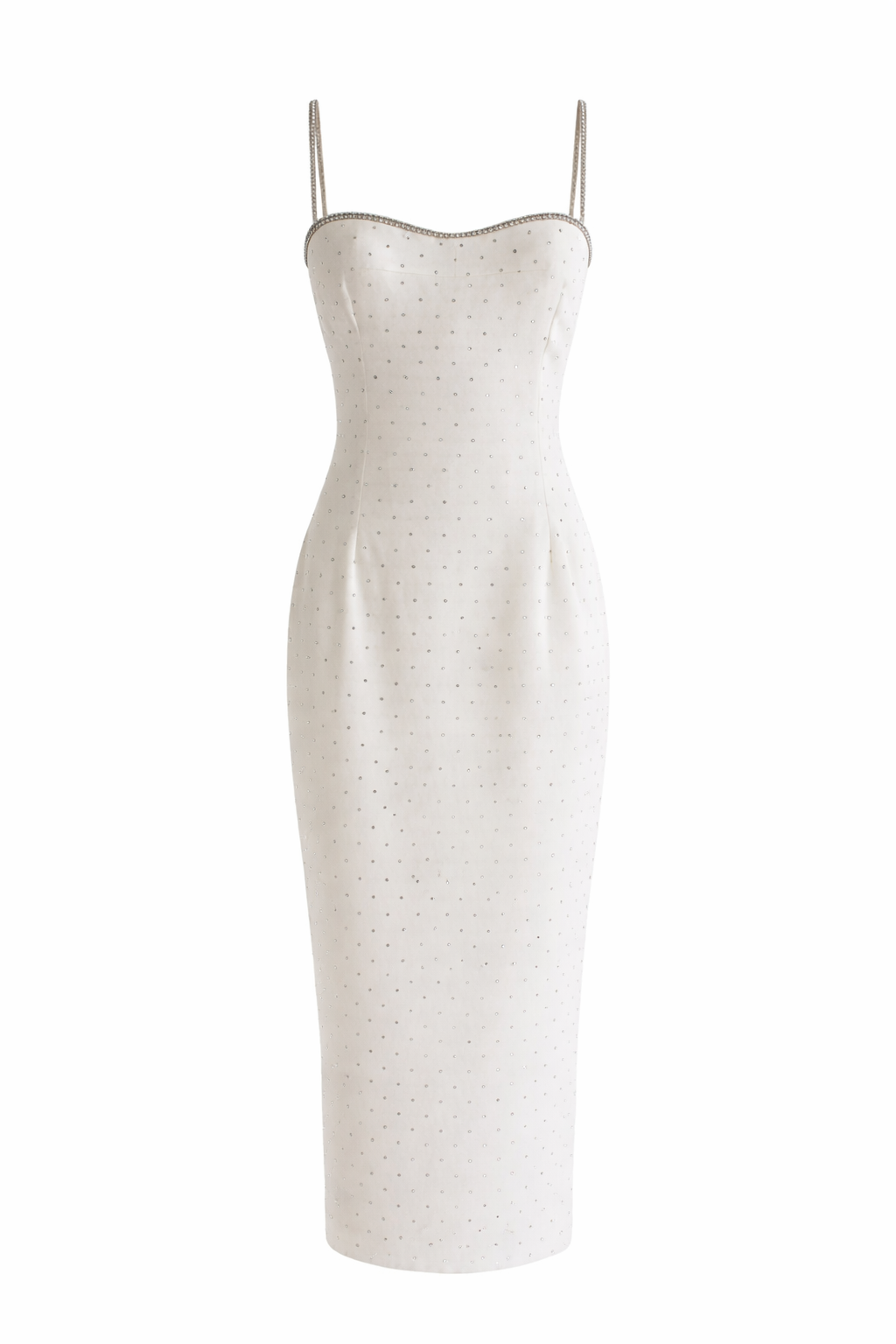 Dolce&Gabbana Vintage S/S 1995 White Crystal Embellished Midi Dress