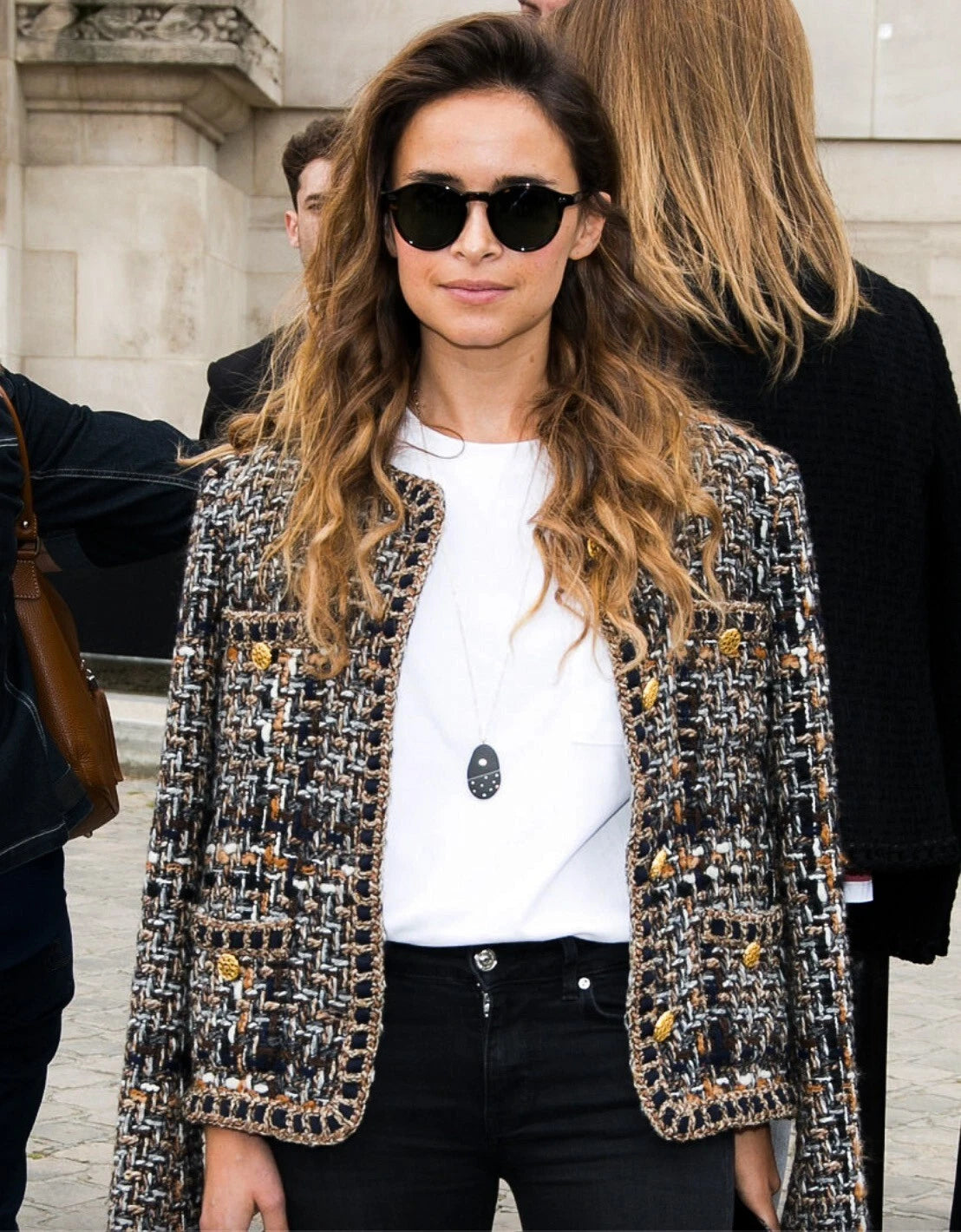 Chanel Pre-Fall 2016 Rome Brown Gold Fantasy Tweed 16A Jacket