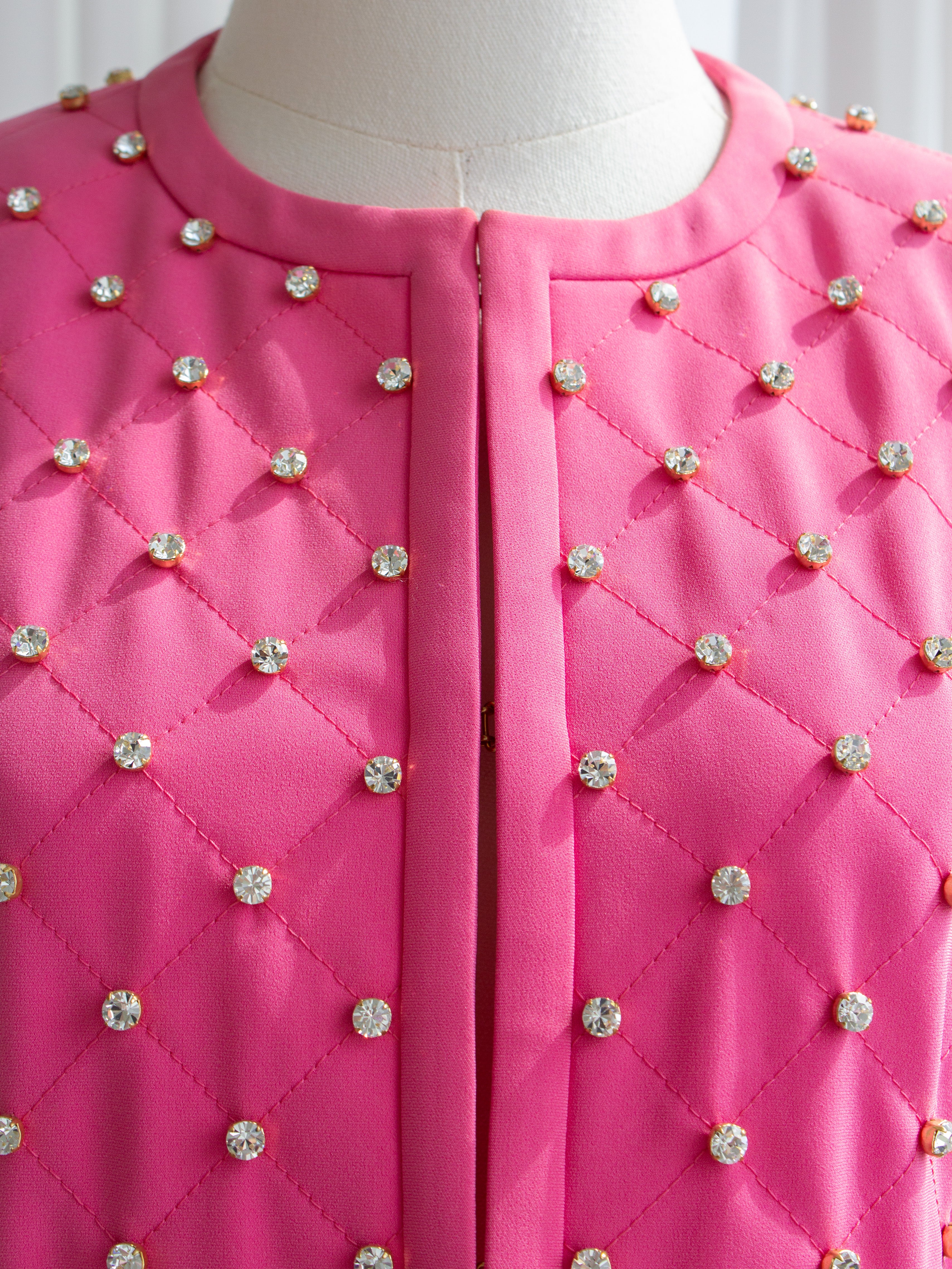 Moschino Couture S/S 2015 Barbie Crystal Embellished Swarovski Pink Jacket