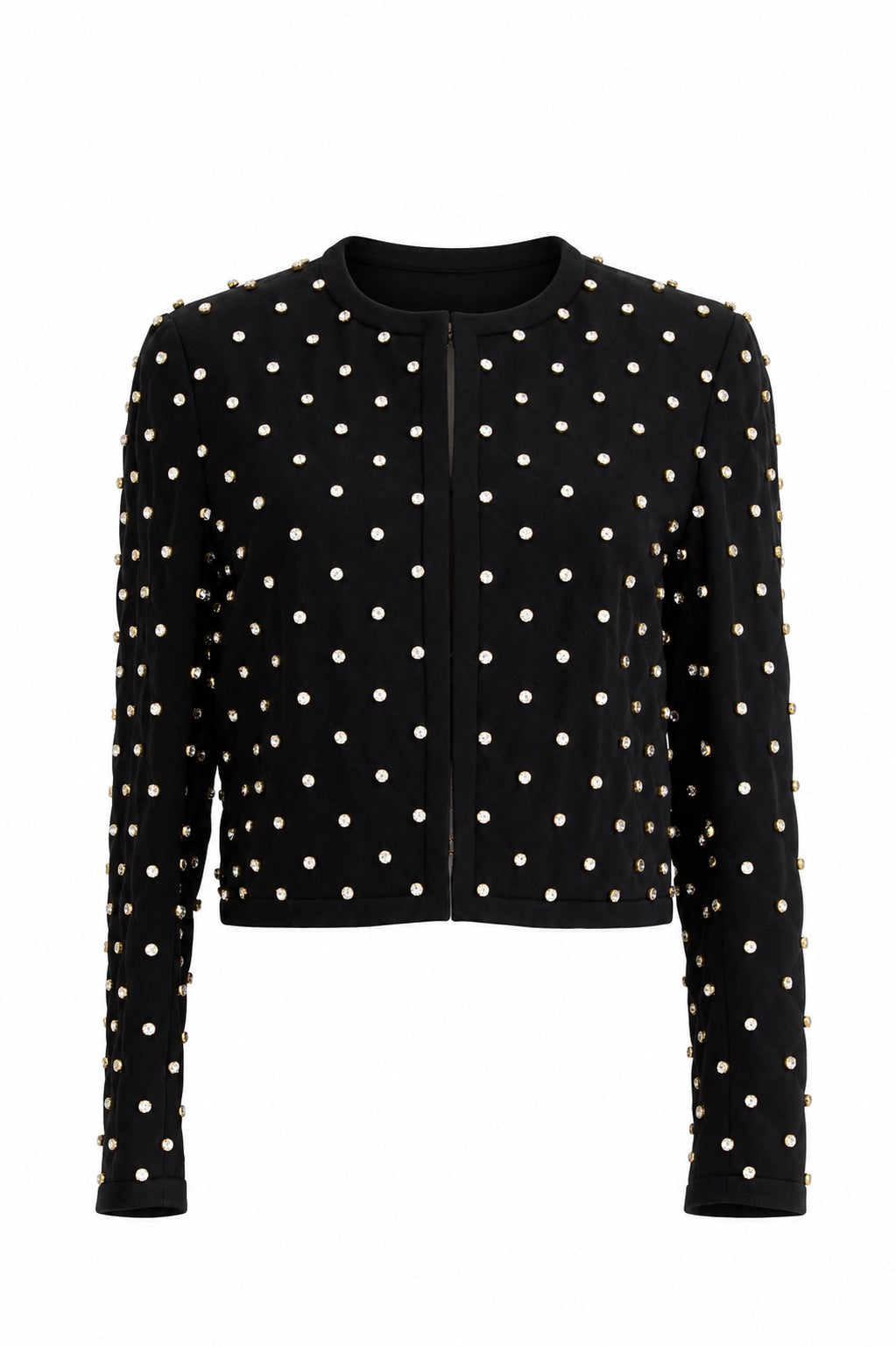 Moschino Couture S/S 2015 Barbie Crystal Embellished Rhinestone Black Jacket
