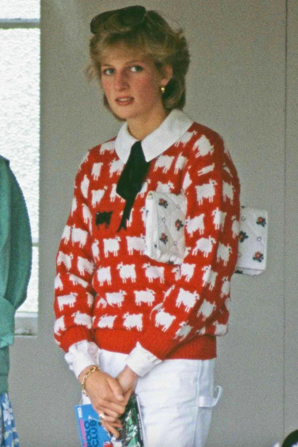 Warm&Wonderful 1980s Princess Diana Black Sheep Red Vintage Sweater