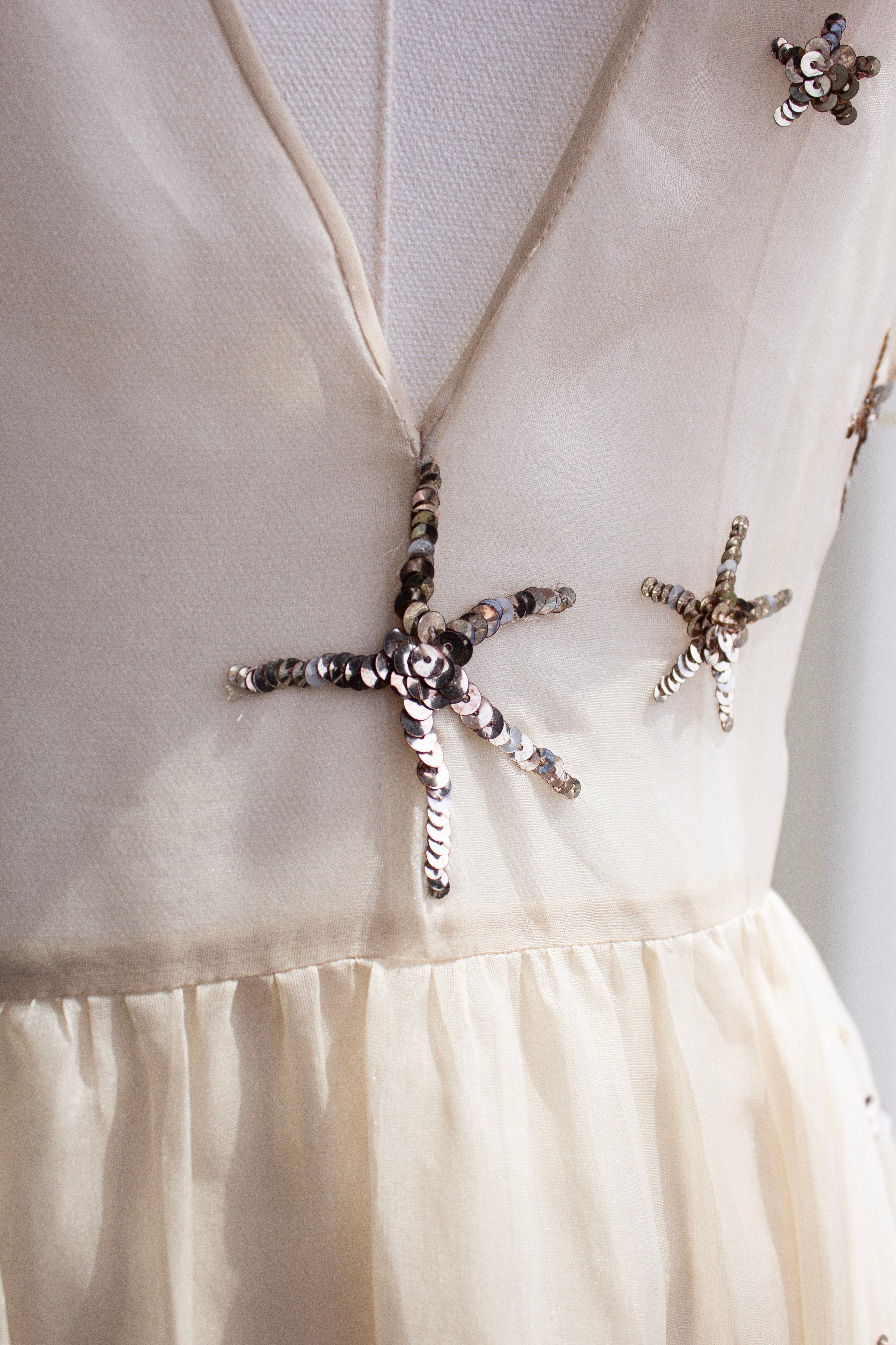 Valentino S/S 2015 Starfish Silk Organza Sequin Embellished Gown