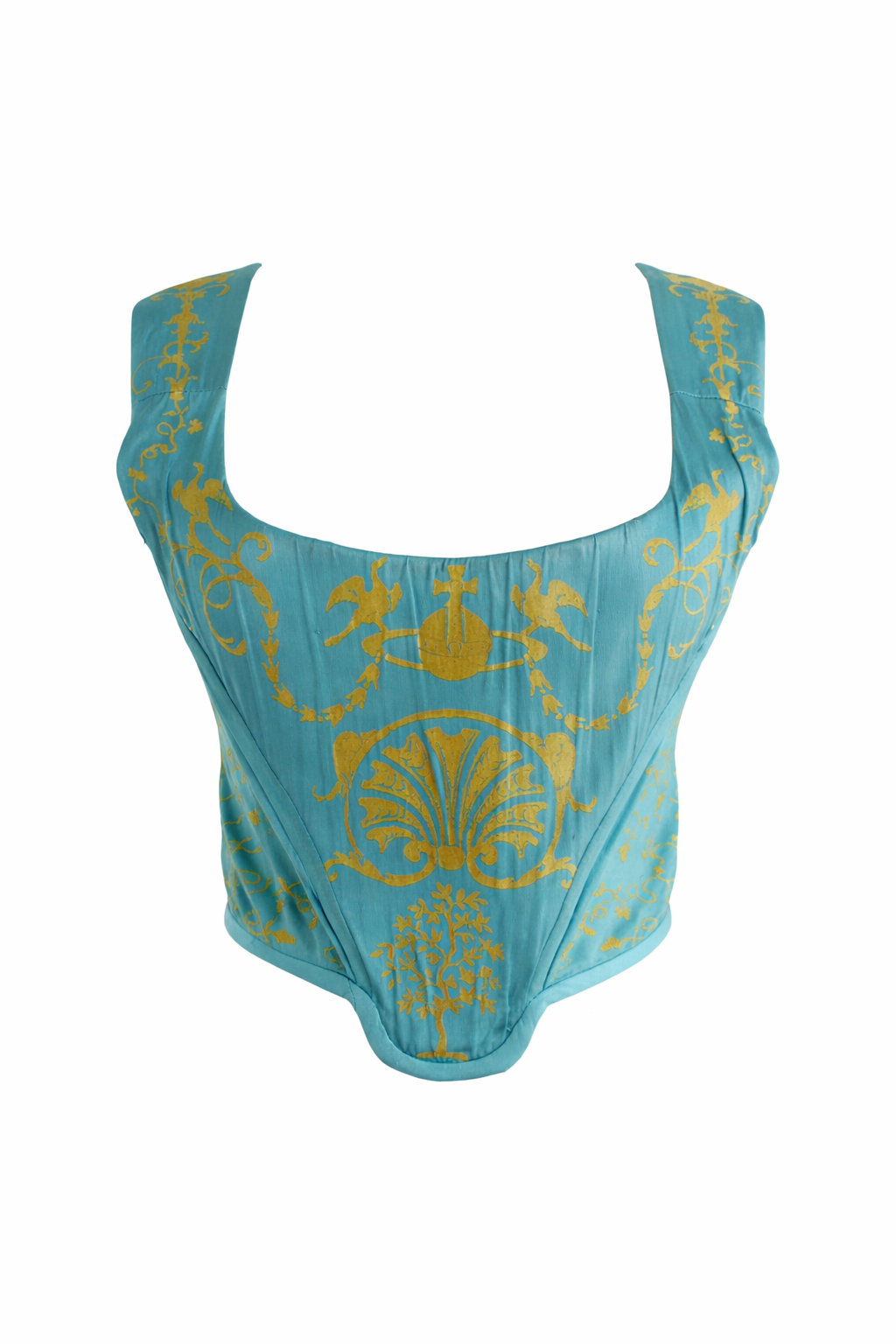 Vivienne Westwood Vintage S/S 1992 Salon Boulle Turquoise Blue Corset Top