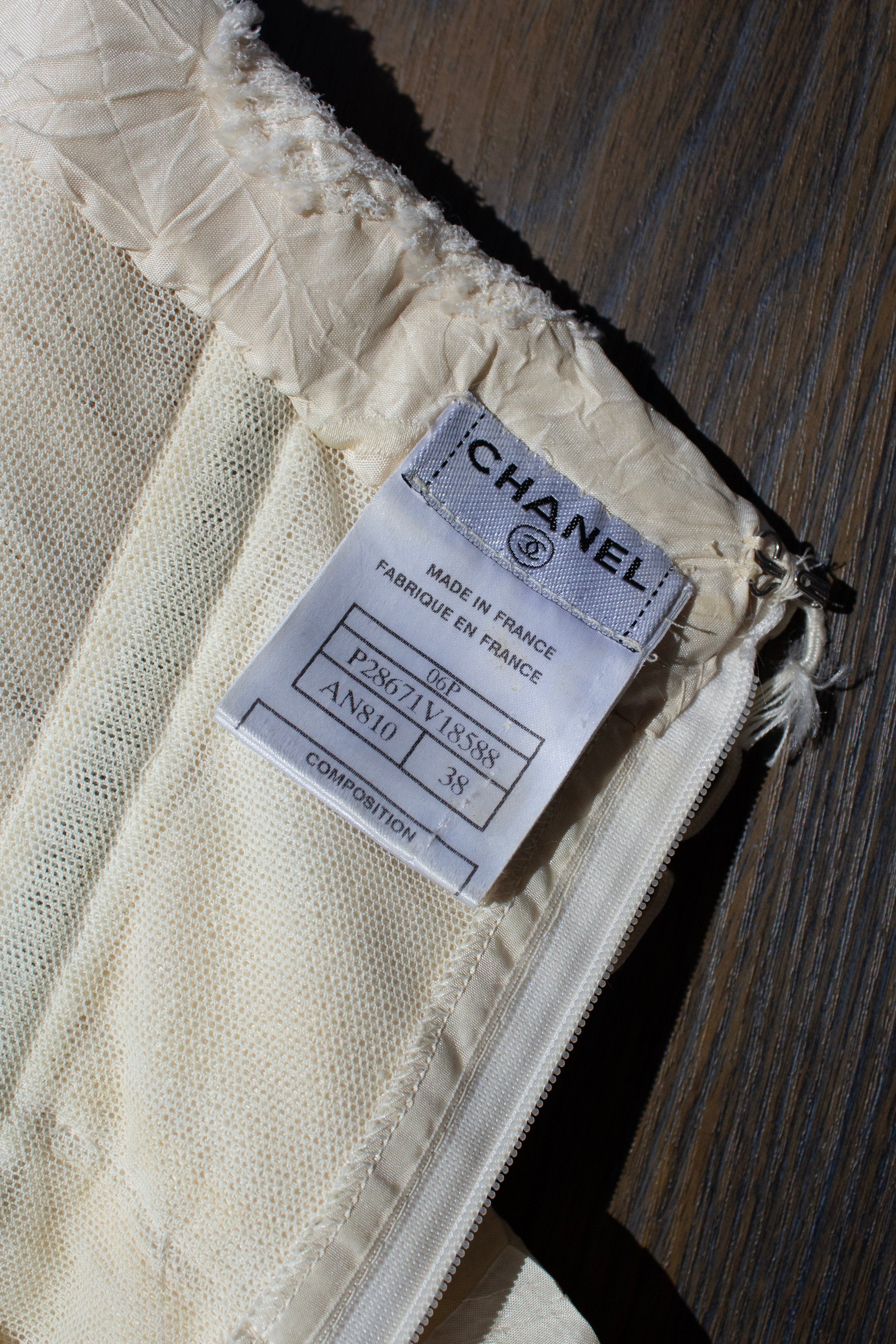 Chanel S/S 2006 Bride Camellia Ivory White 06P Evening Wedding Gown