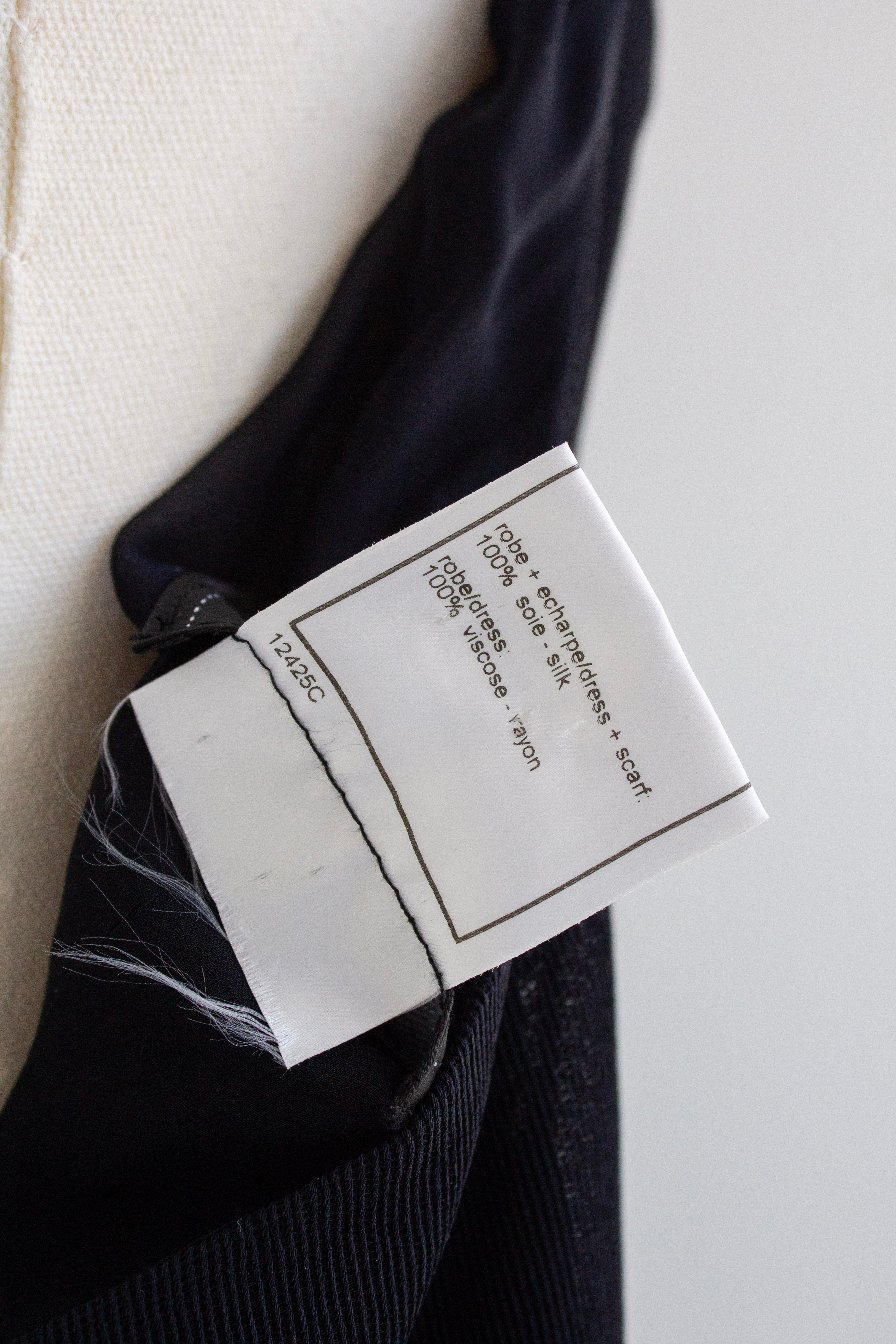 Chanel Cruise 2002 Midnight Blue Jersey & Chiffon Sash 02C Gown