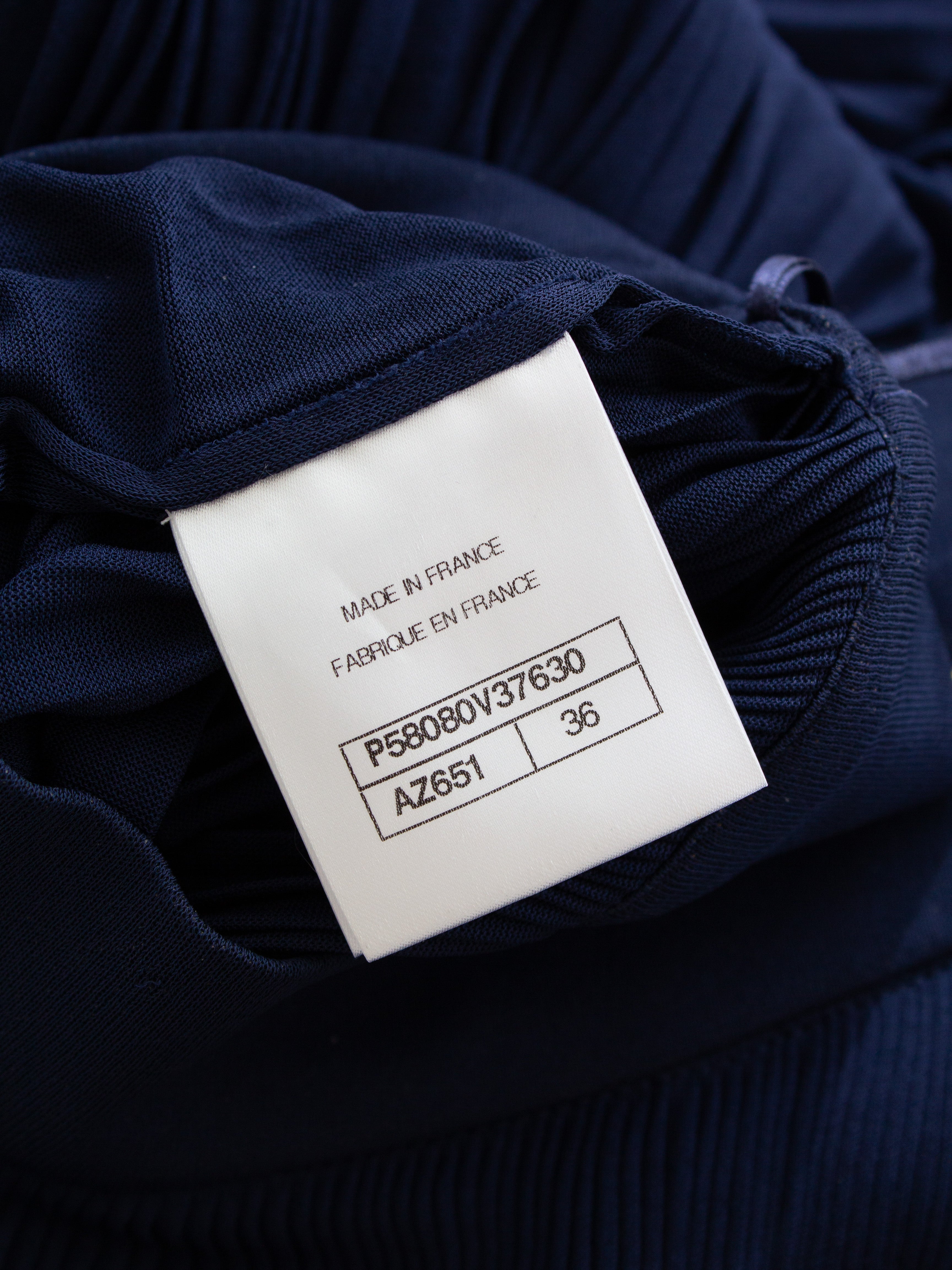 Chanel Cruise 2018 Greece Navy Blue Pleated 18C Palazzo Pants