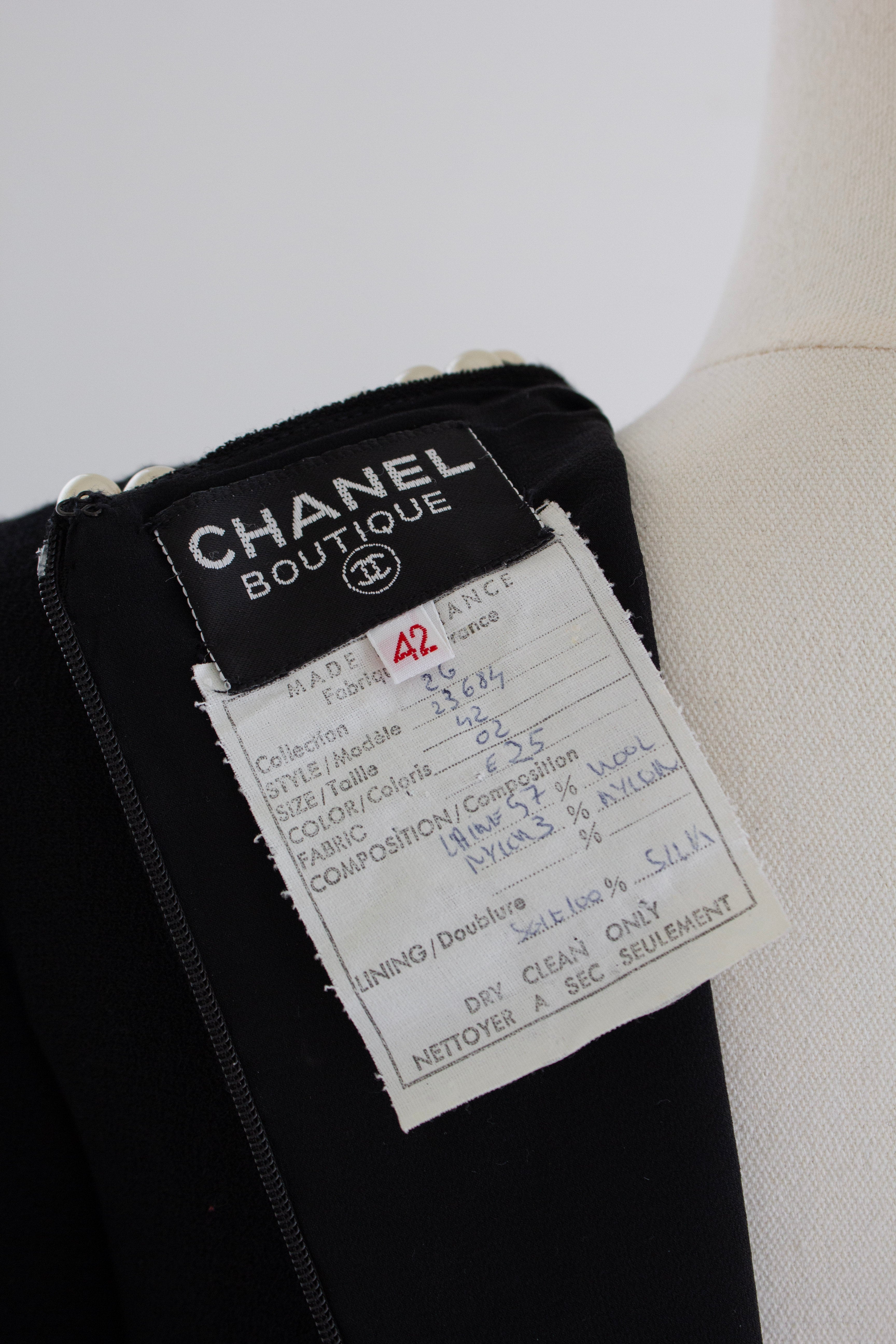 Chanel F/W 1991 Vintage Black Pearl Embellished Mini Dress