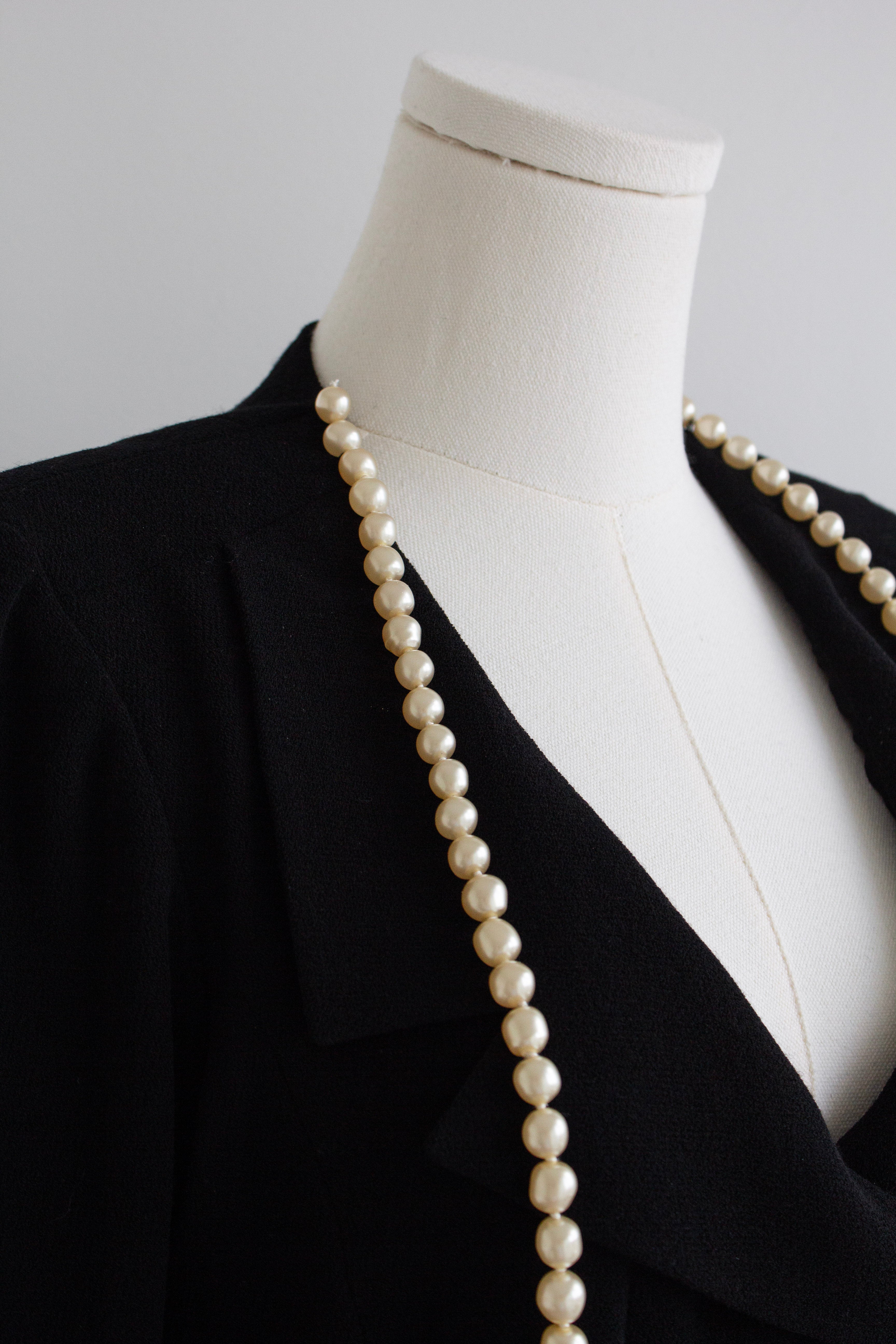 Chanel F/W 1991 Vintage Black Pearl Embellished Mini Dress