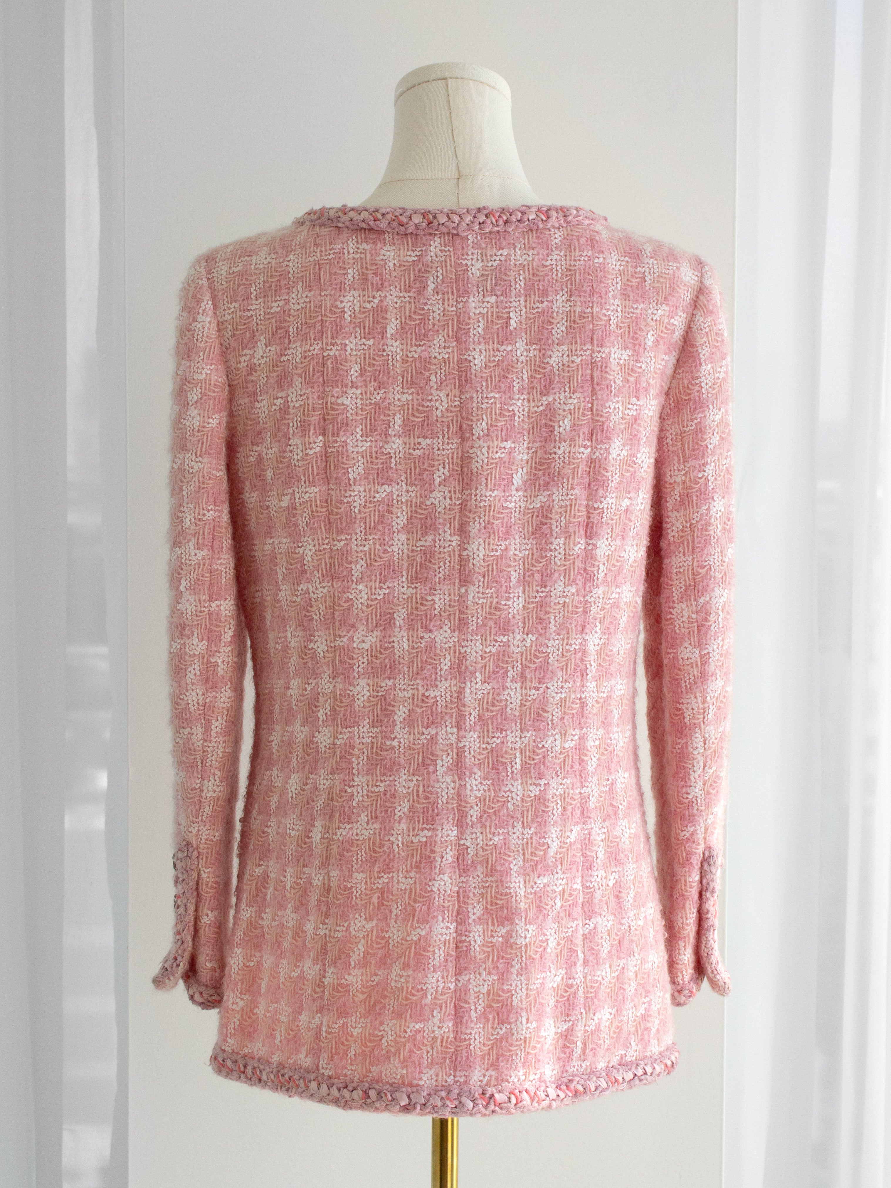 Chanel F/W 2014 Supermarket Pink Plaid 14A Fantasy Tweed Jacket Skirt Suit