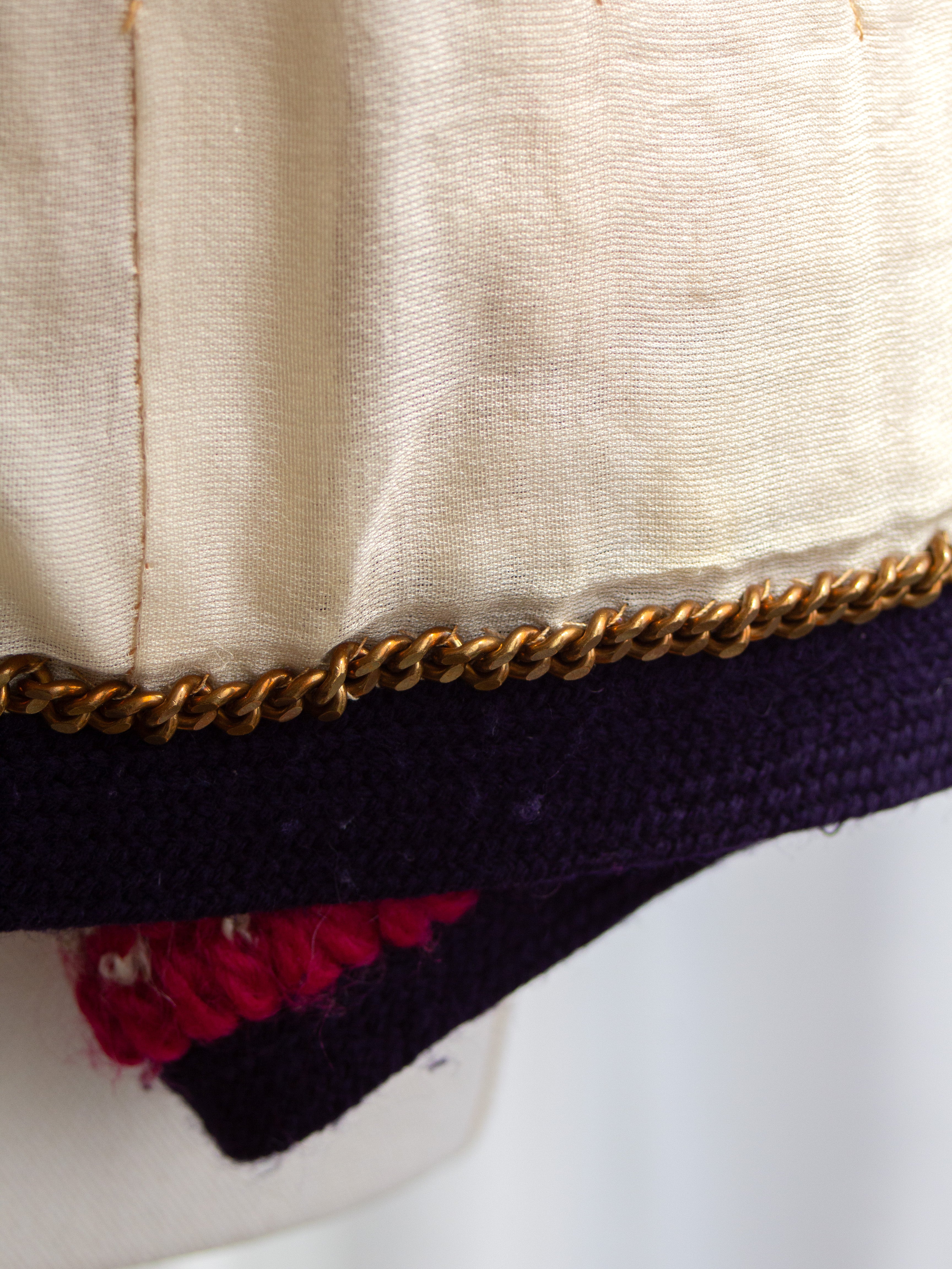 Chanel 1964 Haute Couture Coco Gabrielle Ecru Tweed Gold Lion Jacket