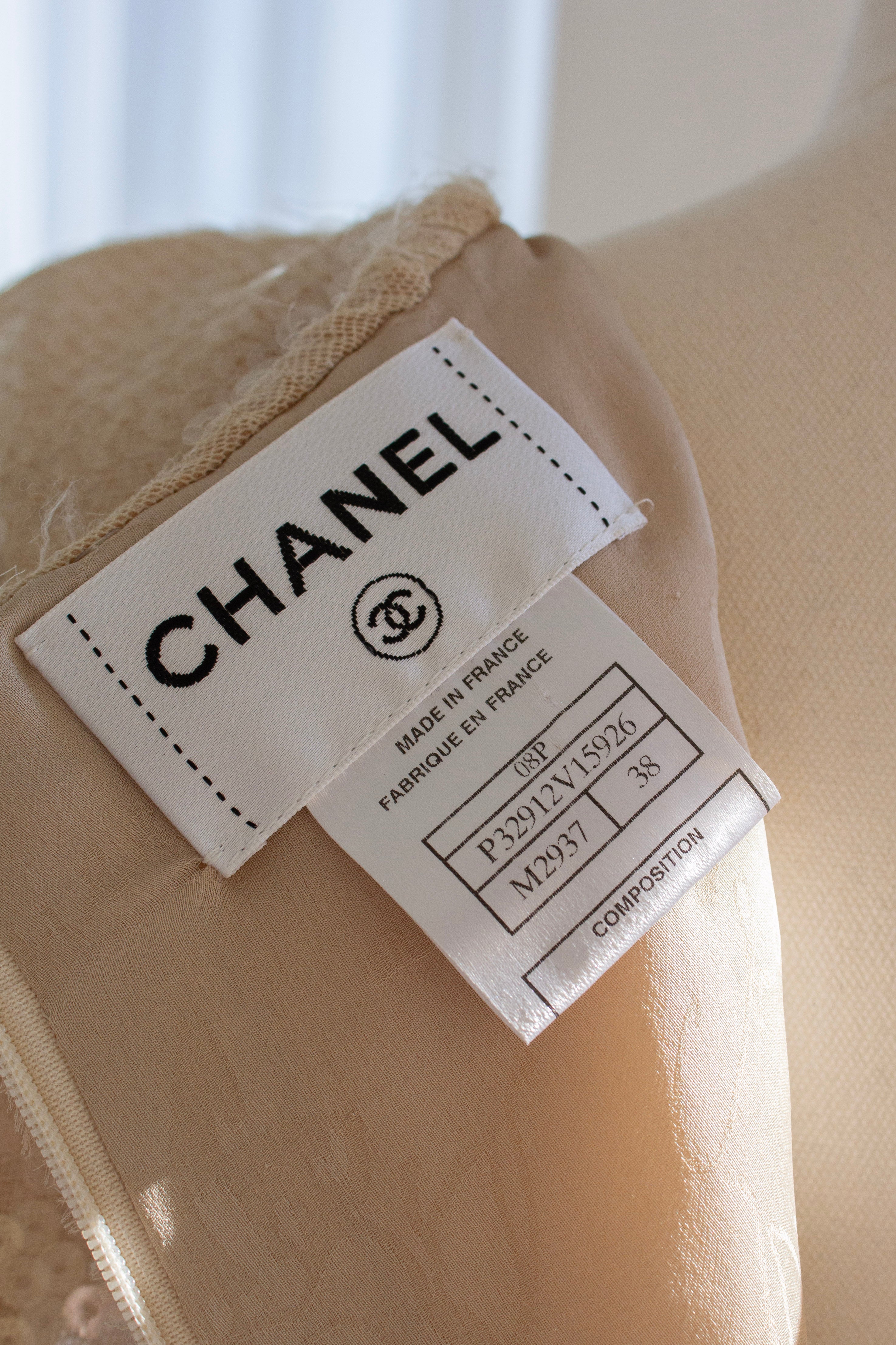 Chanel S/S 2008 Beige Sequin Embellished 08P Mini Dress