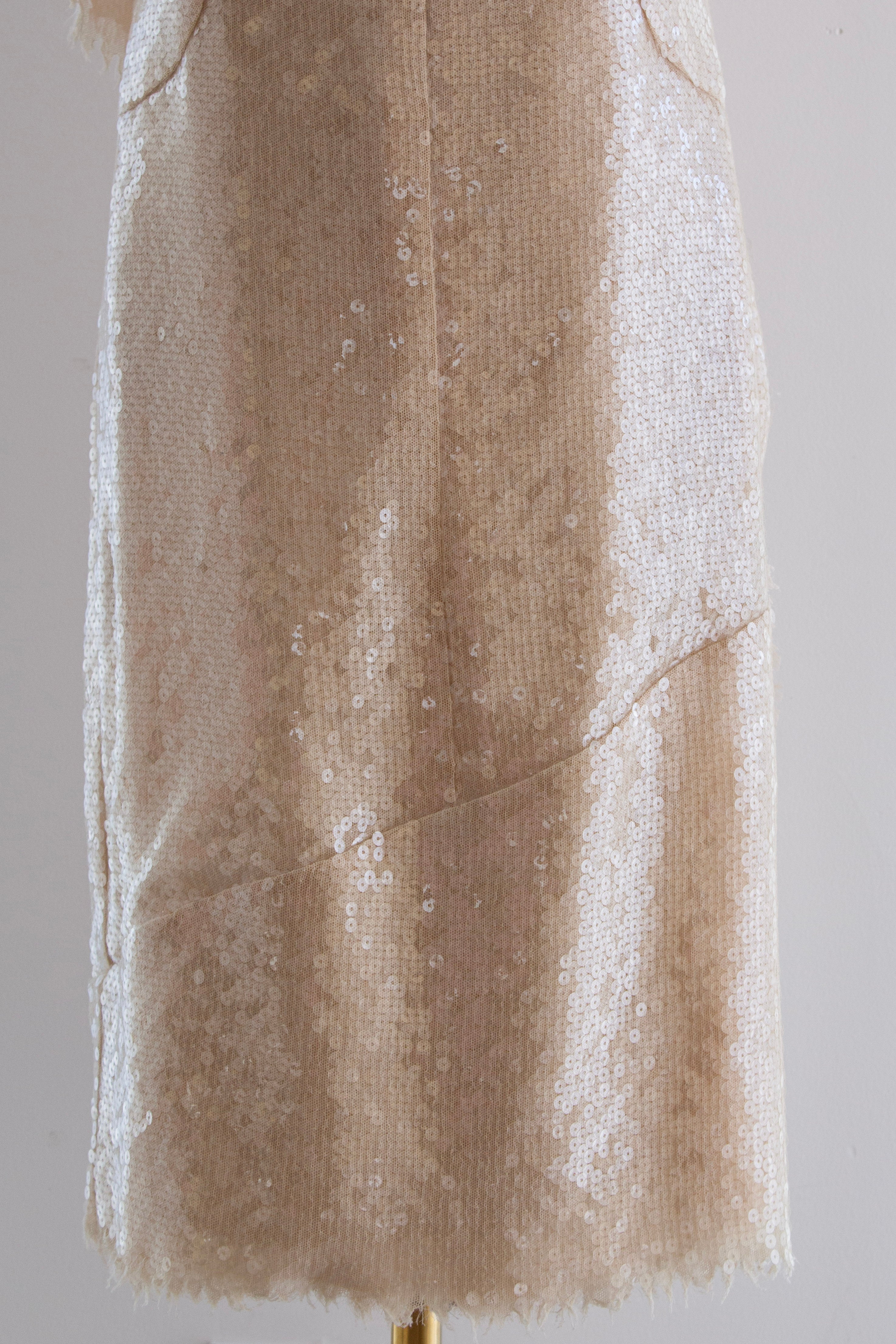 Chanel S/S 2008 Beige Sequin Embellished 08P Mini Dress