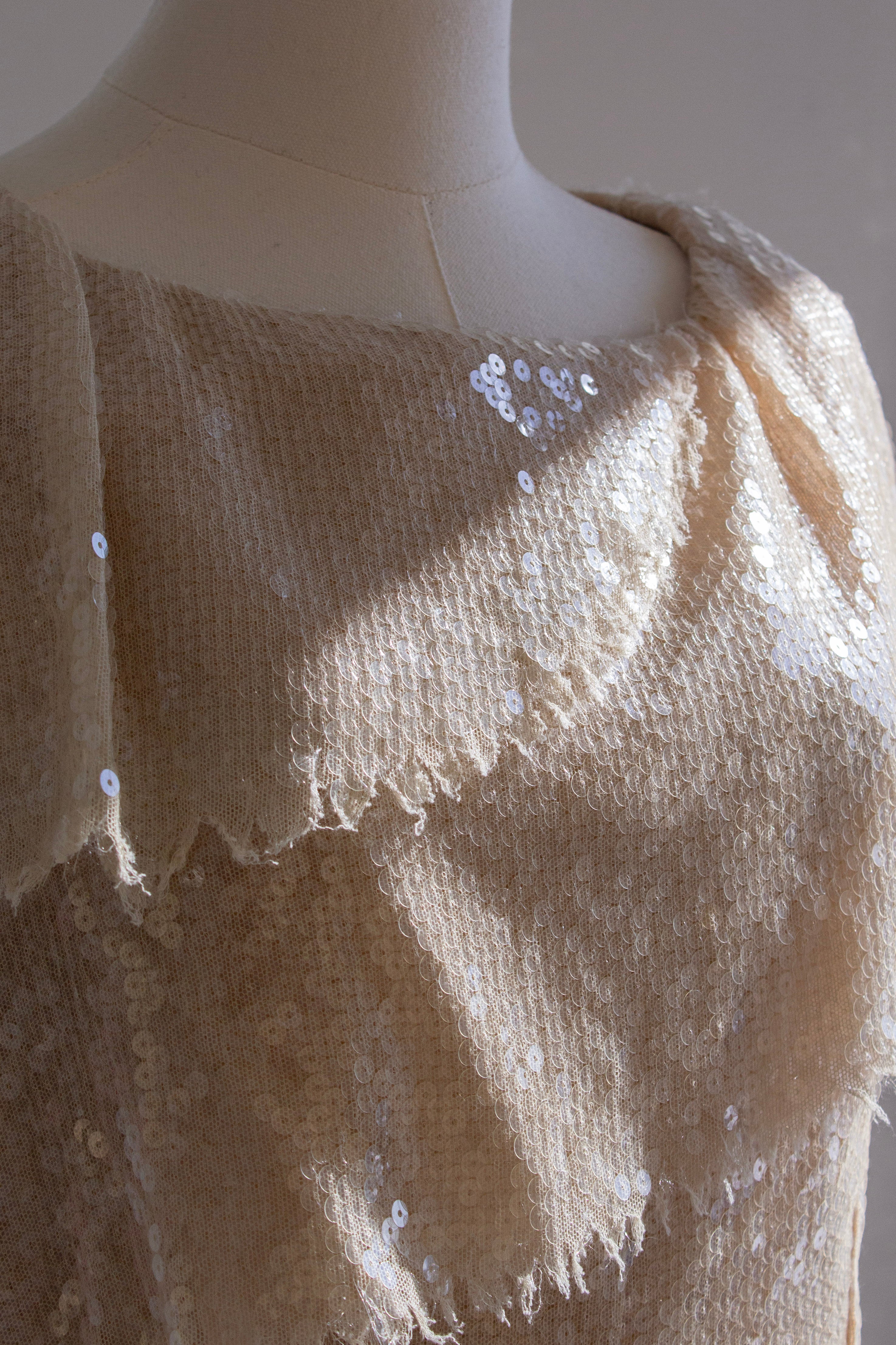 Chanel S/S 2008 Beige Sequin Embellished 08P Mini Dress