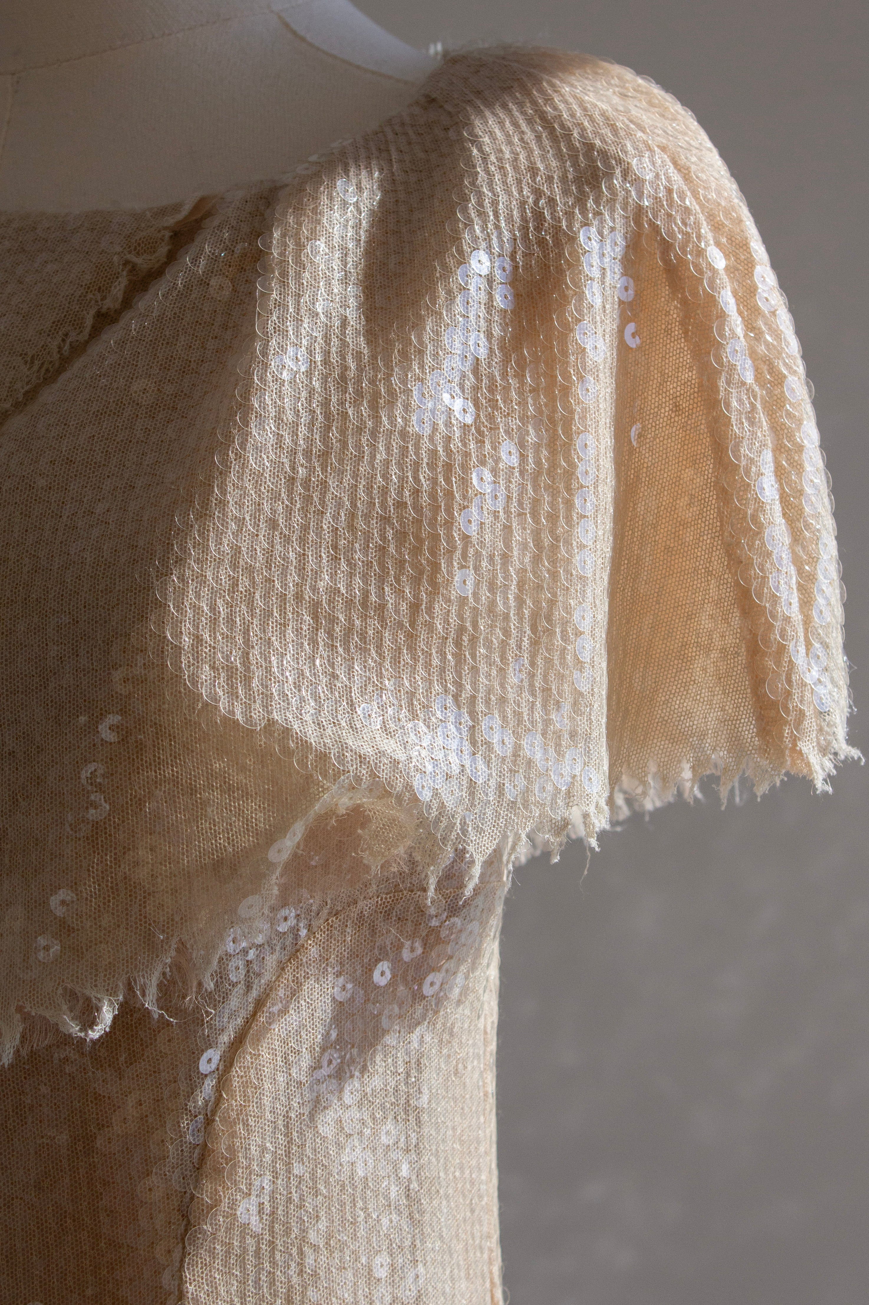 Chanel S/S 2008 Beige Sequin Embellished 08P Mini Dress