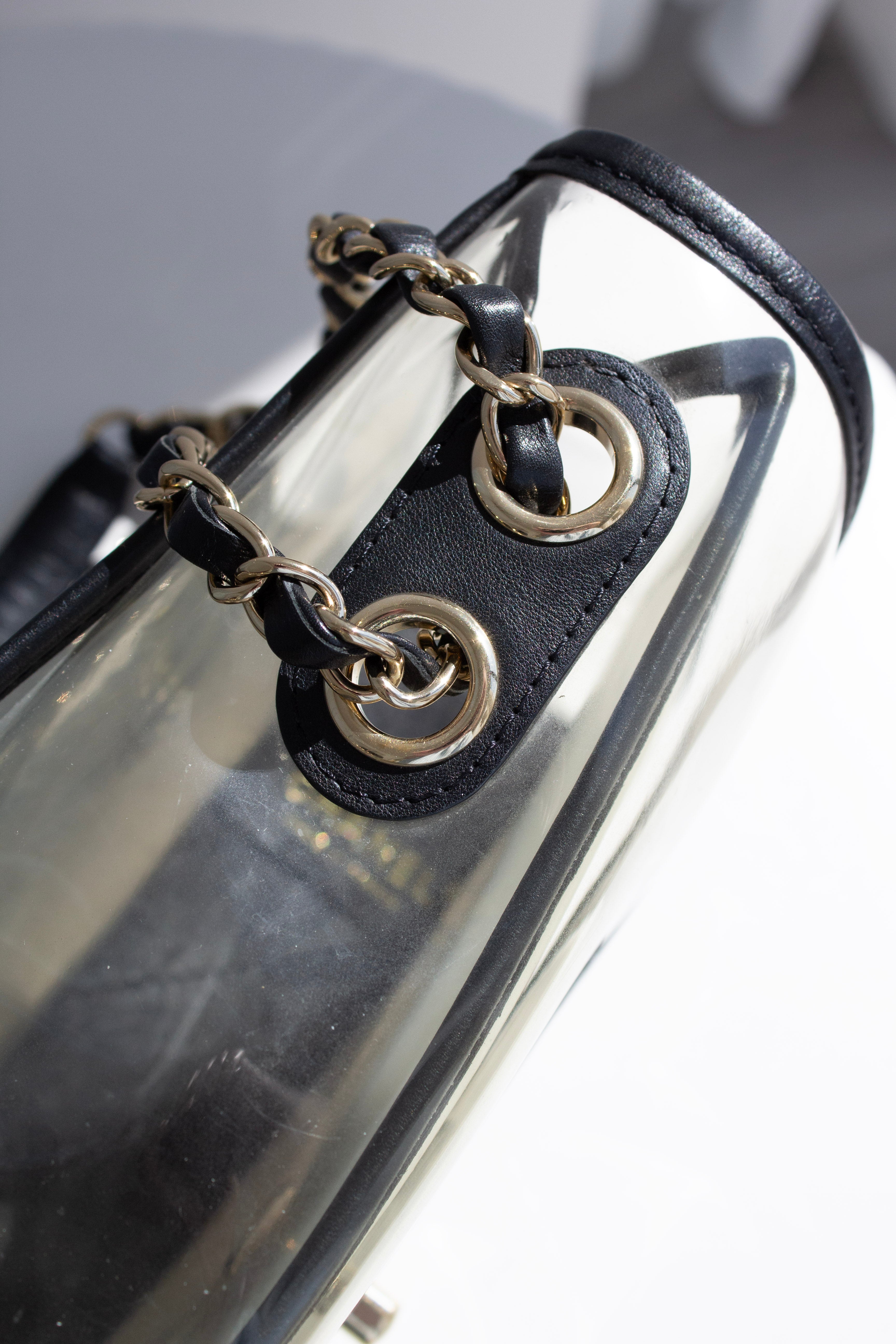 Chanel S/S 2019 By The Sea PVC Transparent Sand 19P Classic Flap Bag