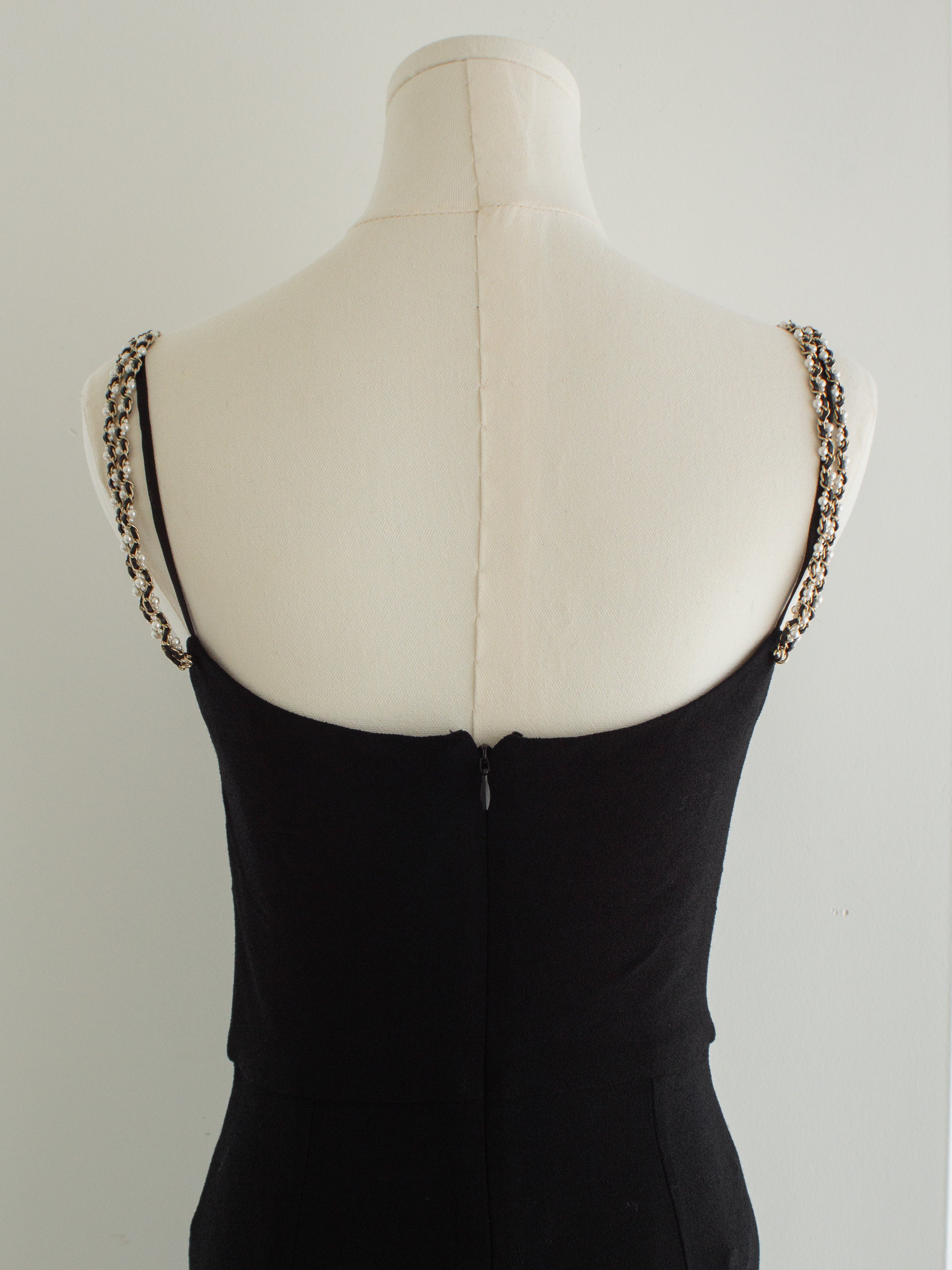 Chanel S/S 2019 Black Pearl Straps Runway 19S 19P Romper Jumpsuit