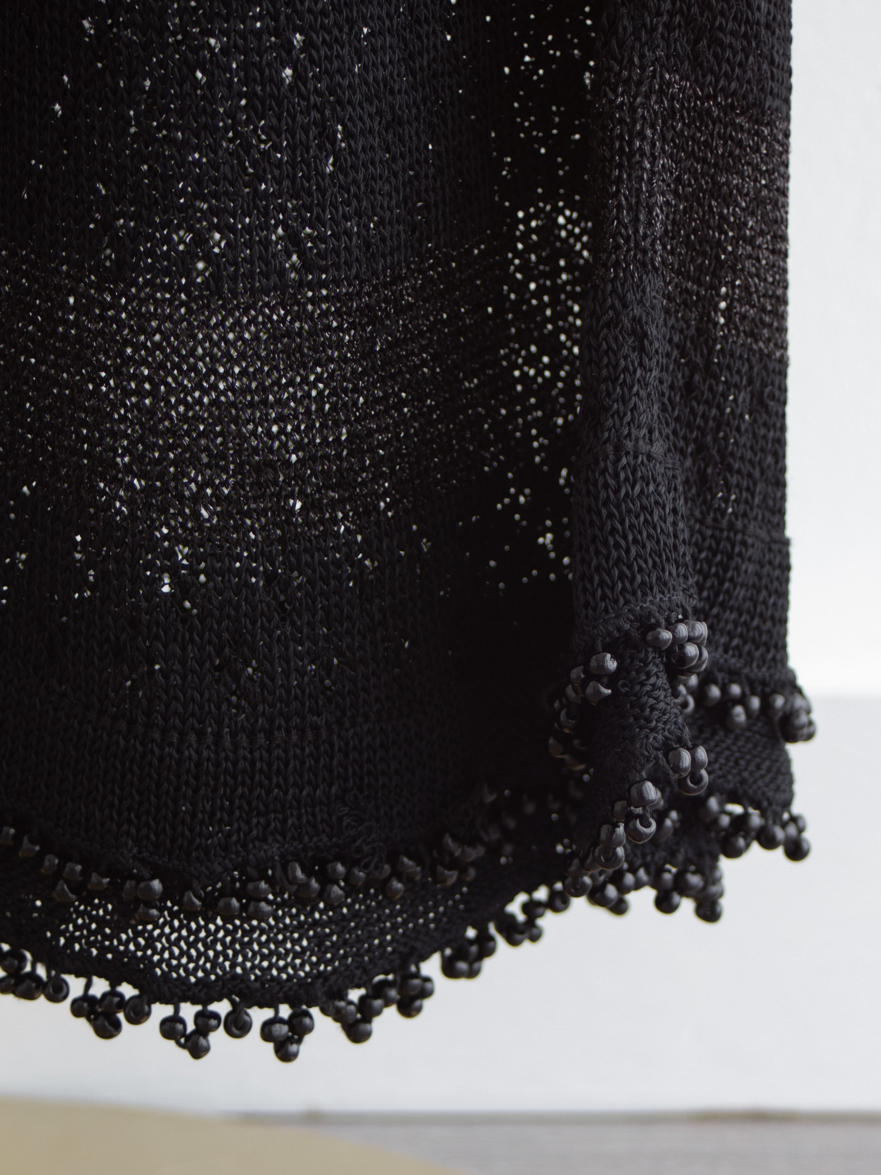 Chanel Vintage S/S 1995 Barbie Black Knit Crochet Pearl 95P Jumpsuit