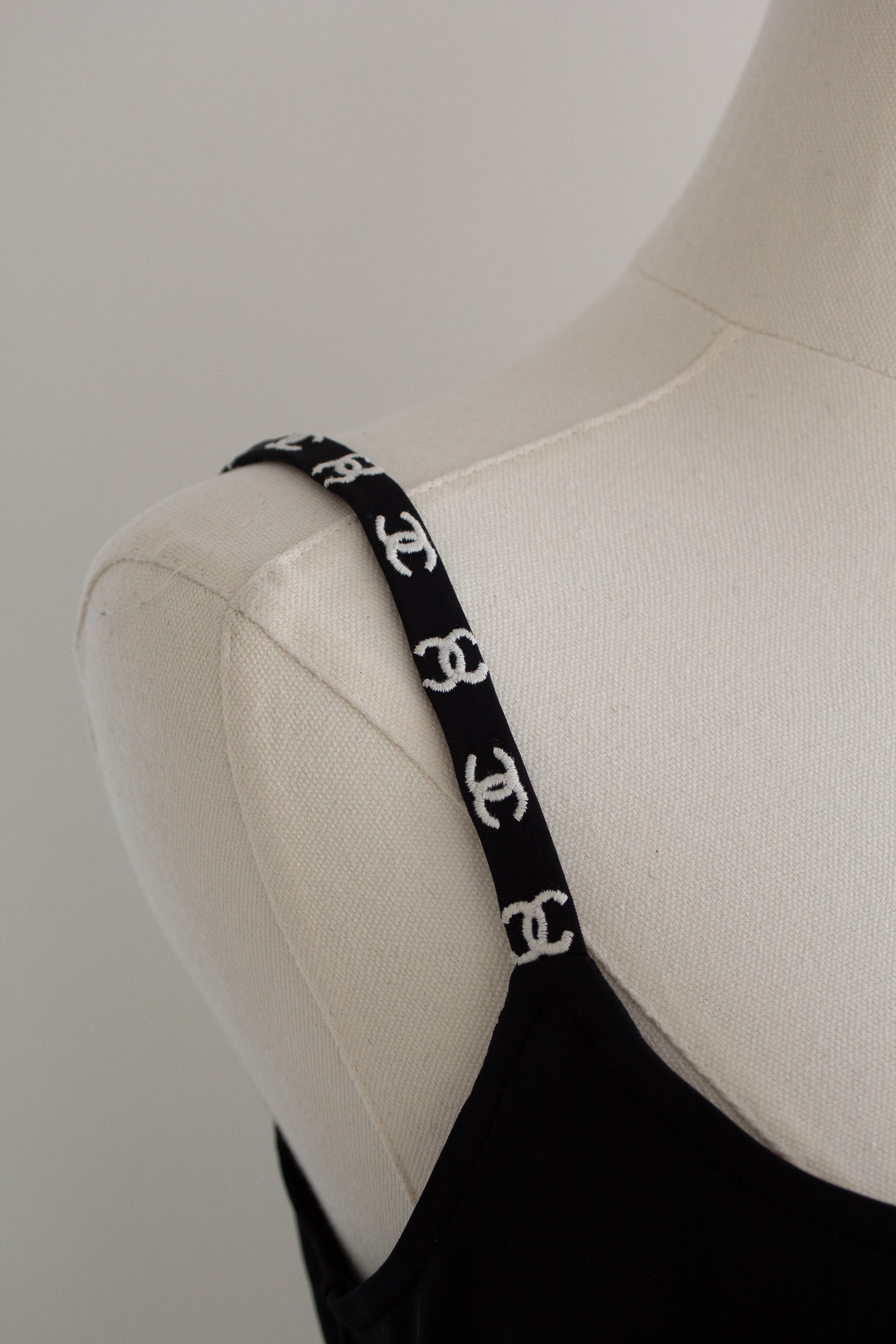 Chanel Vintage Spring/Summer 1997 Black White CC Logo 97P Bodysuit Swimsuit