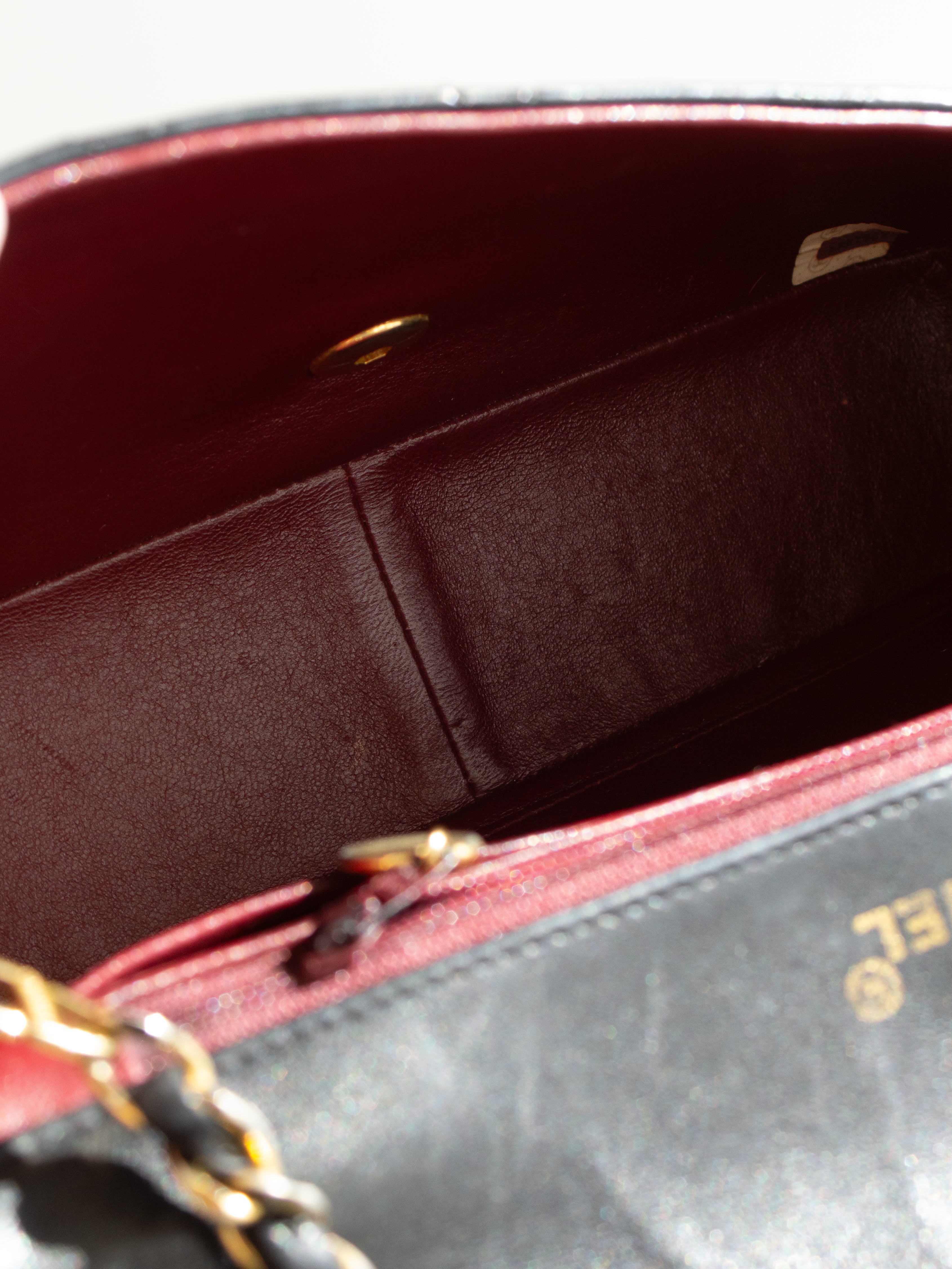 Chanel Vintage Diana Medium Black Lambskin 24K Gold Flap Bag