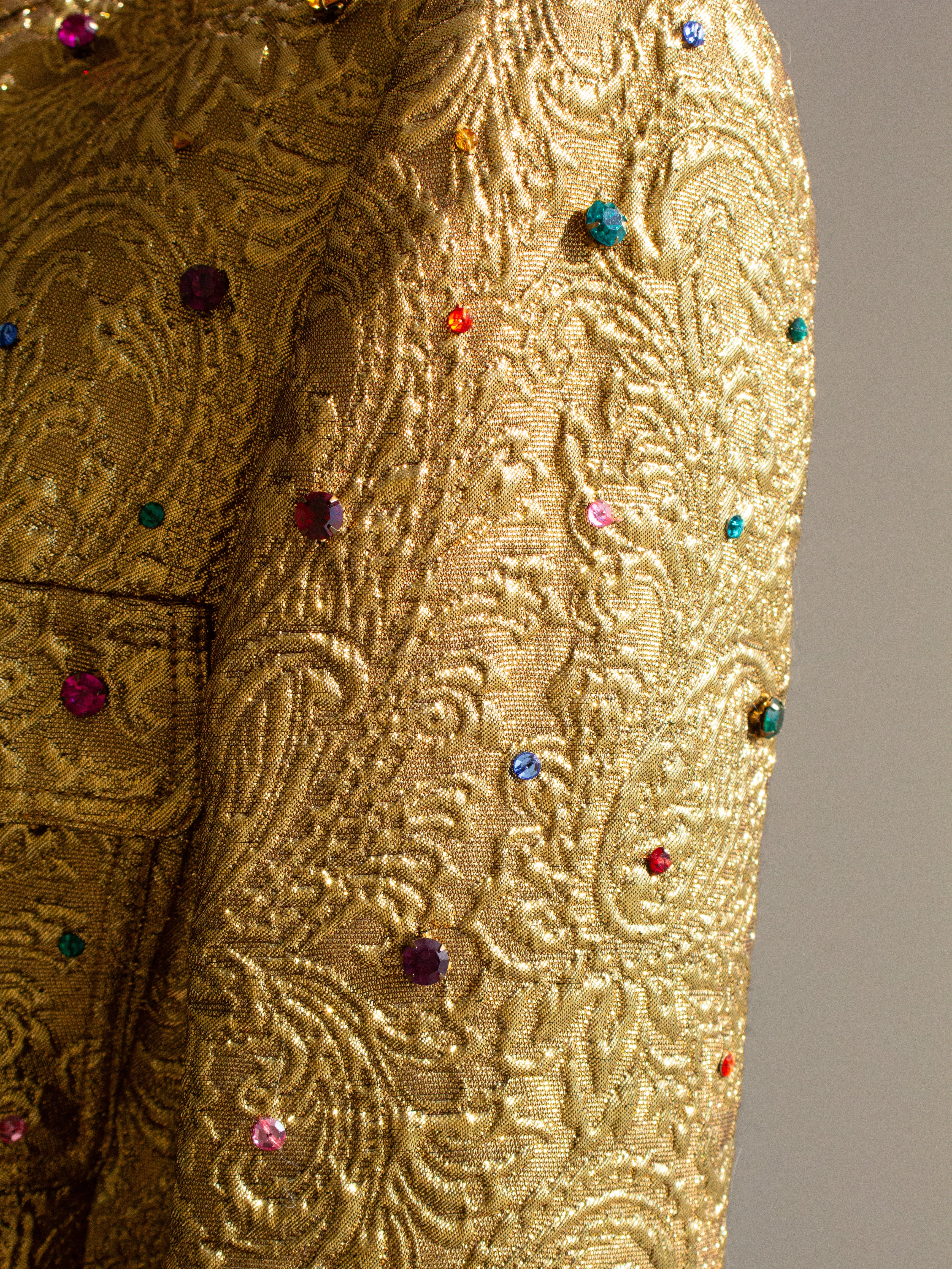 Chanel Vintage F/W 1996 Gold Brocade Mughal Jeweled Gripoix 96A Jacket