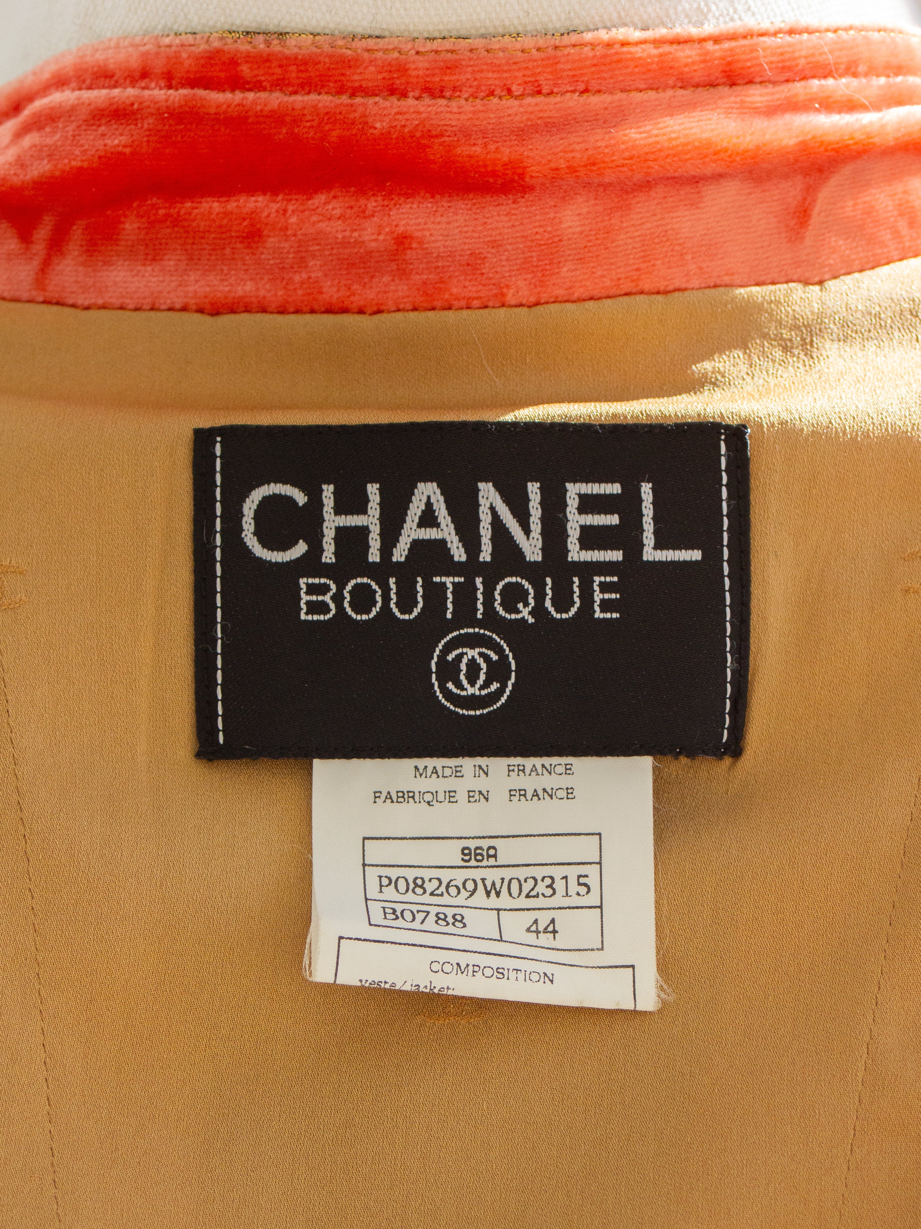 Chanel Vintage F/W 1996 Gold Brocade Mughal Jeweled Gripoix 96A Jacket