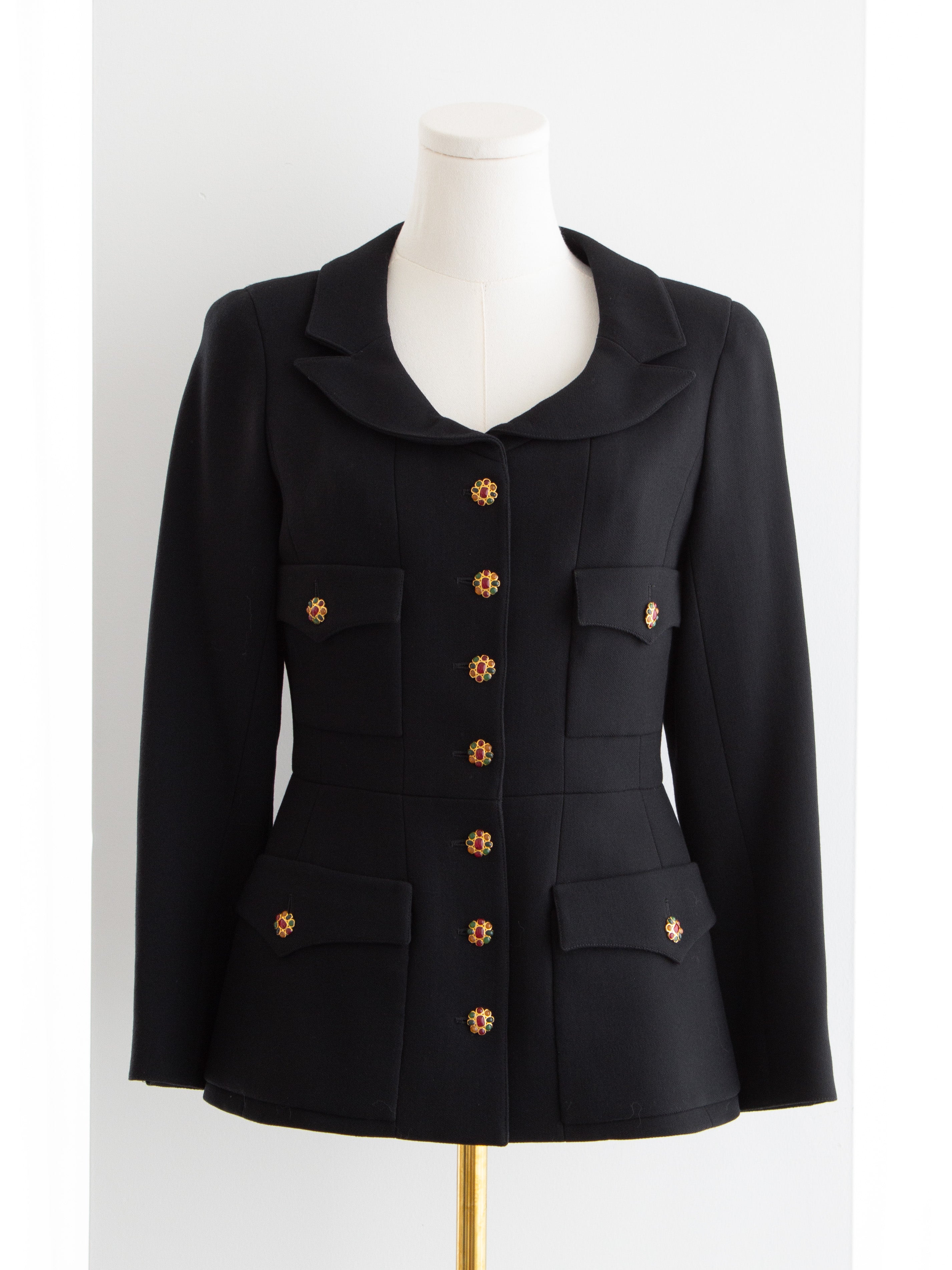 Chanel Vintage F/W 1996 Black 24K Gripoix Embellished 96A LBJ Jacket