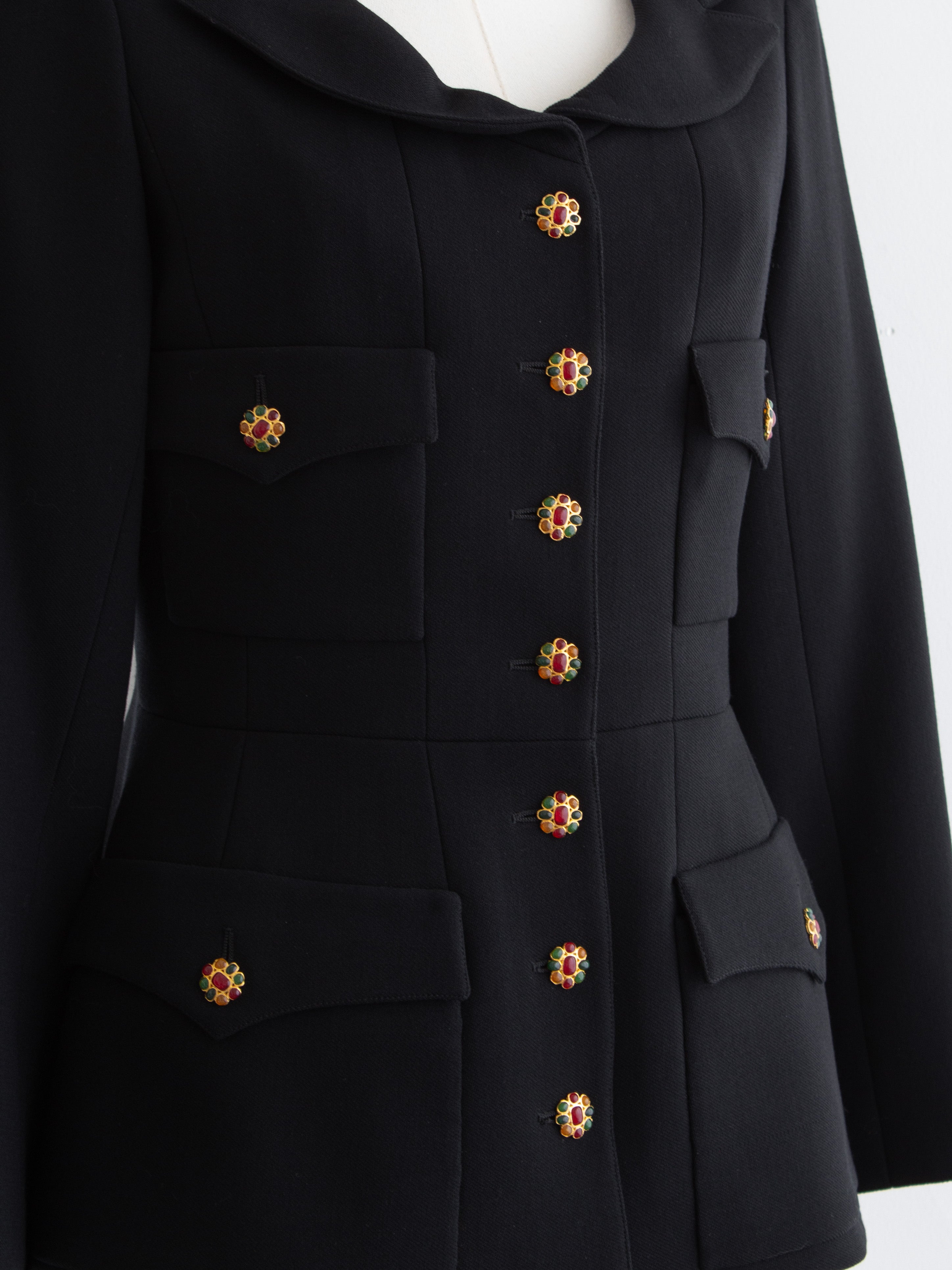 Chanel Vintage F/W 1996 Black 24K Gripoix Embellished 96A LBJ Jacket