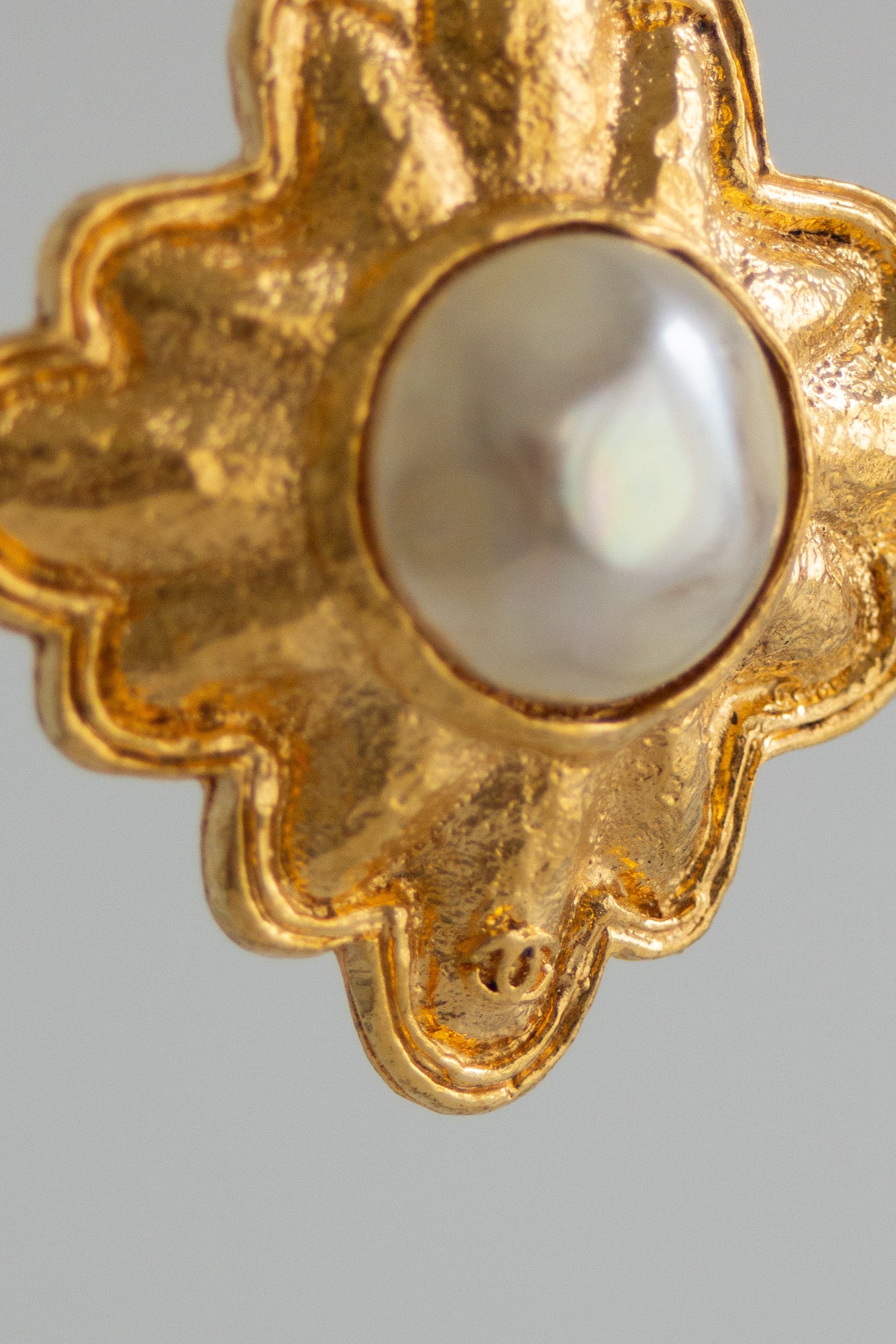 Chanel Vintage Fall 1991 Collection 26 Gold-Plated Faux Pearl Clip-On Earrings