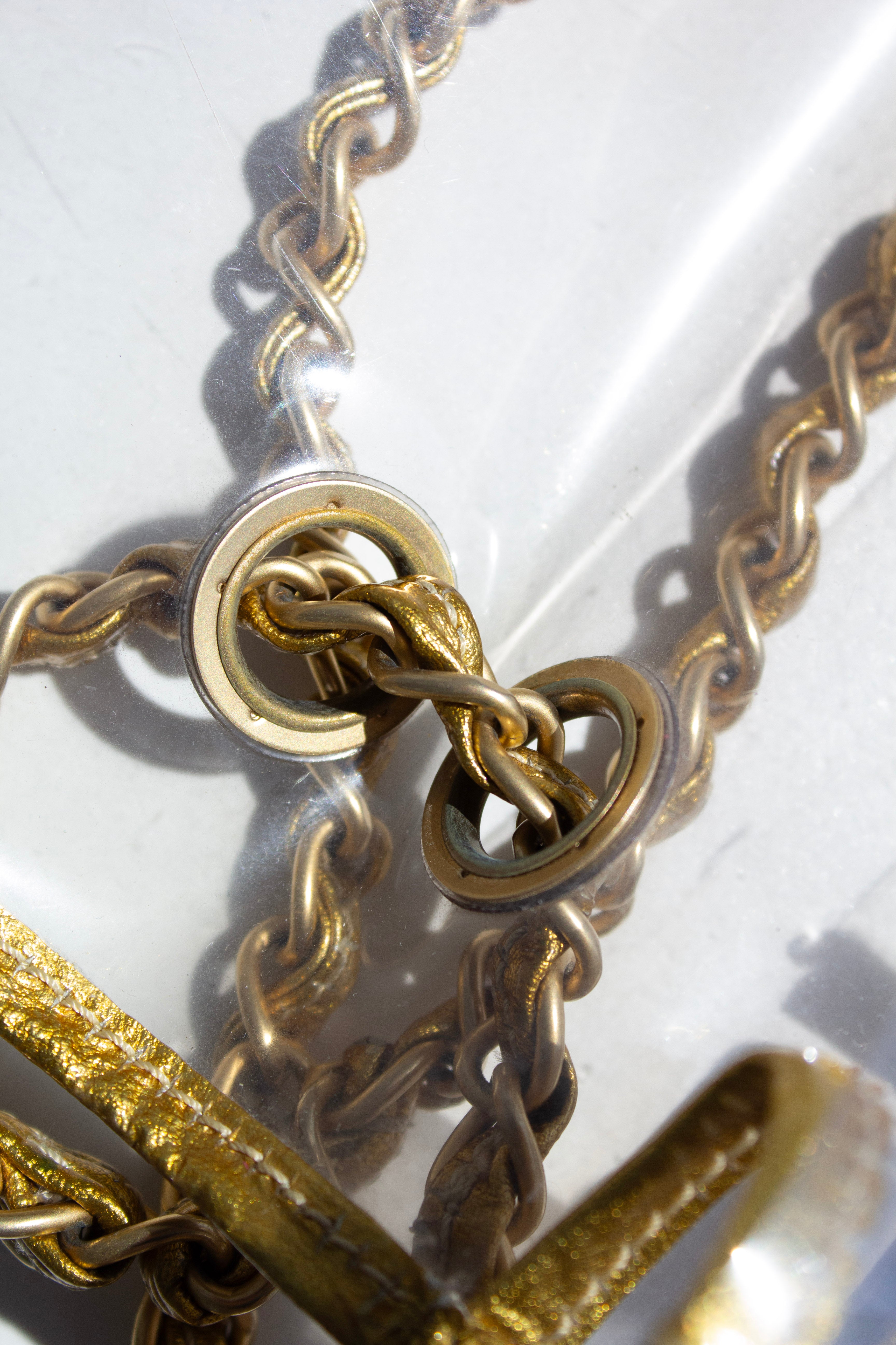 Chanel Vintage 2006 Naked PVC Transparent Gold Classic Flap Bag