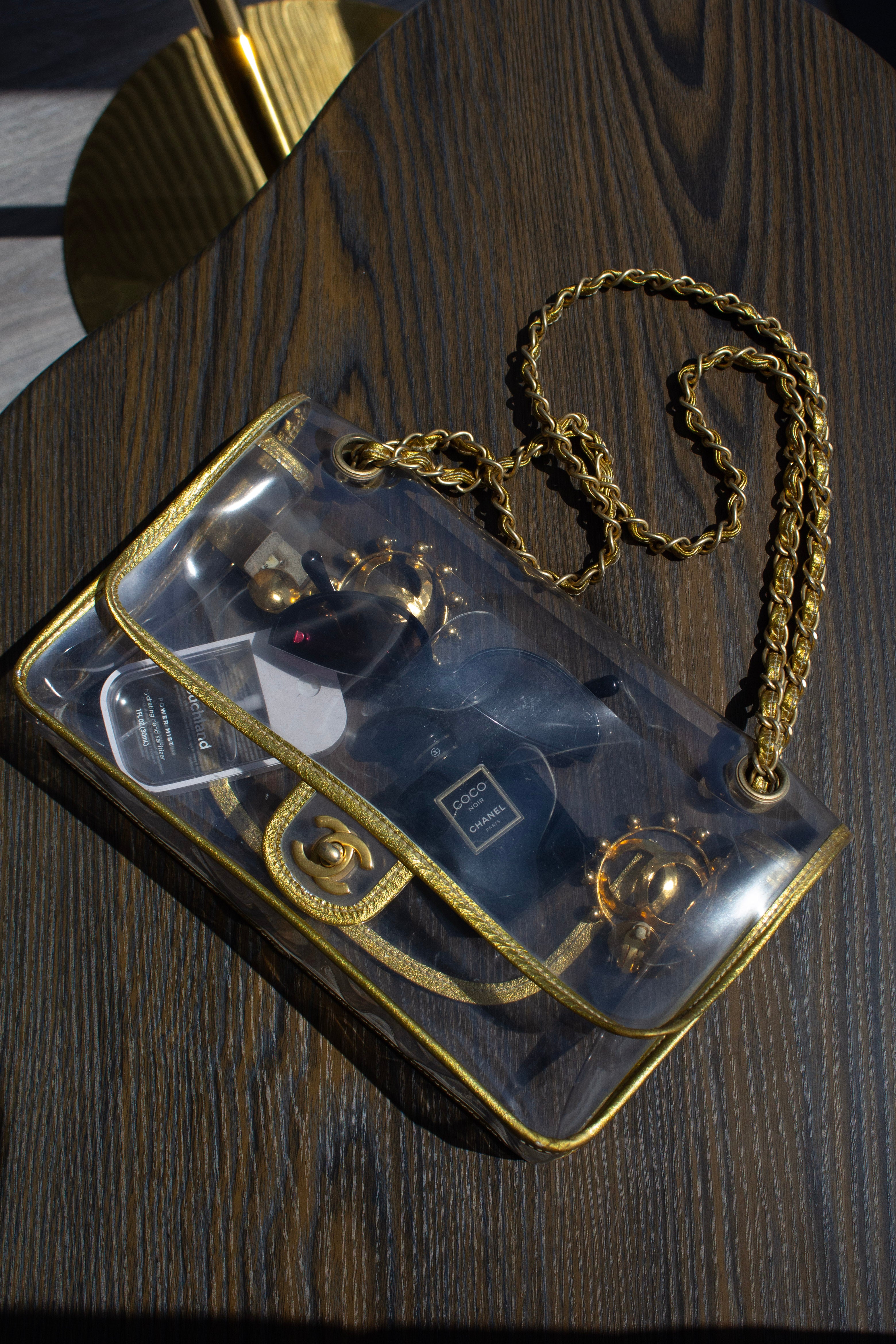Chanel Vintage 2006 Naked PVC Transparent Gold Classic Flap Bag