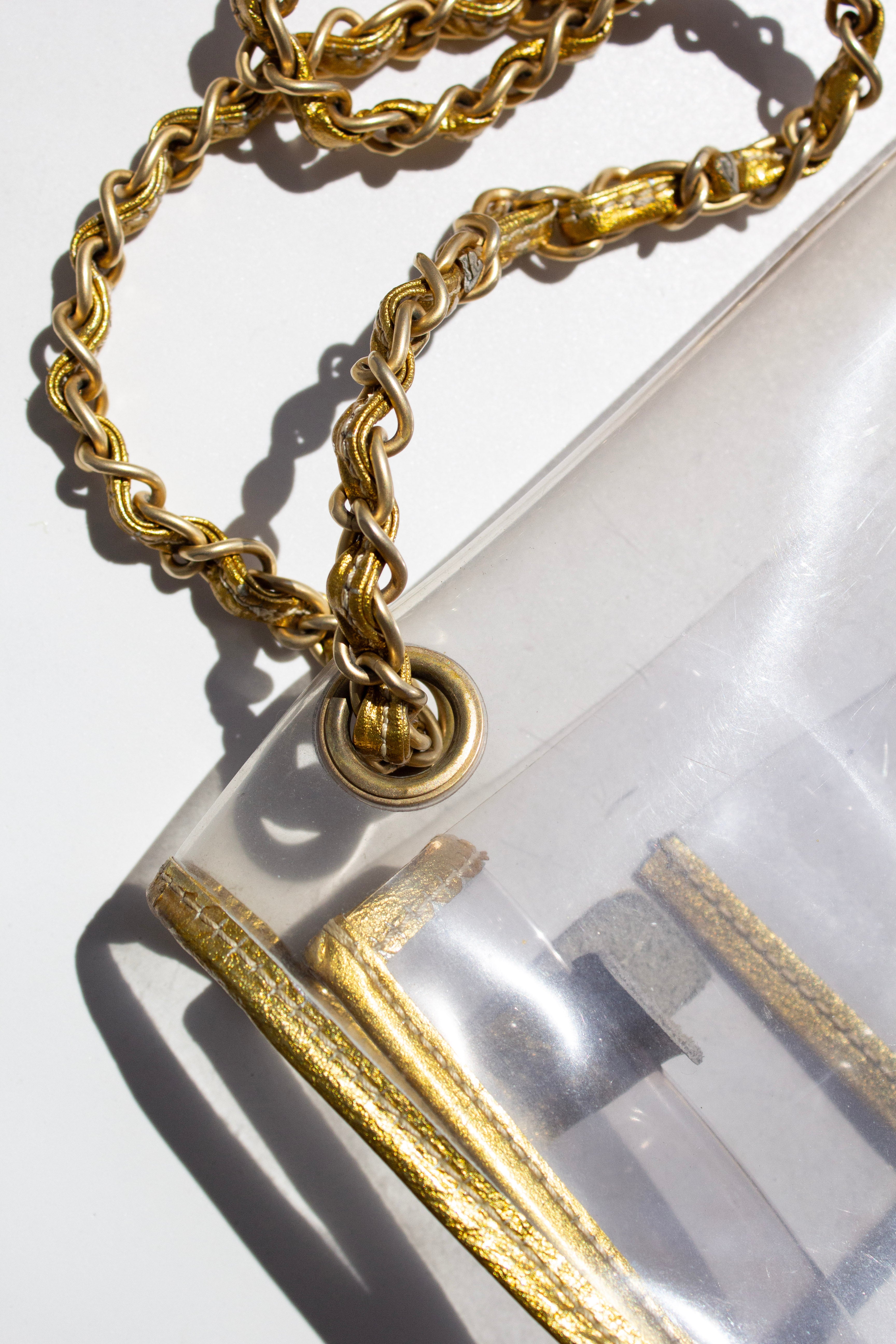 Chanel Vintage 2006 Naked PVC Transparent Gold Classic Flap Bag