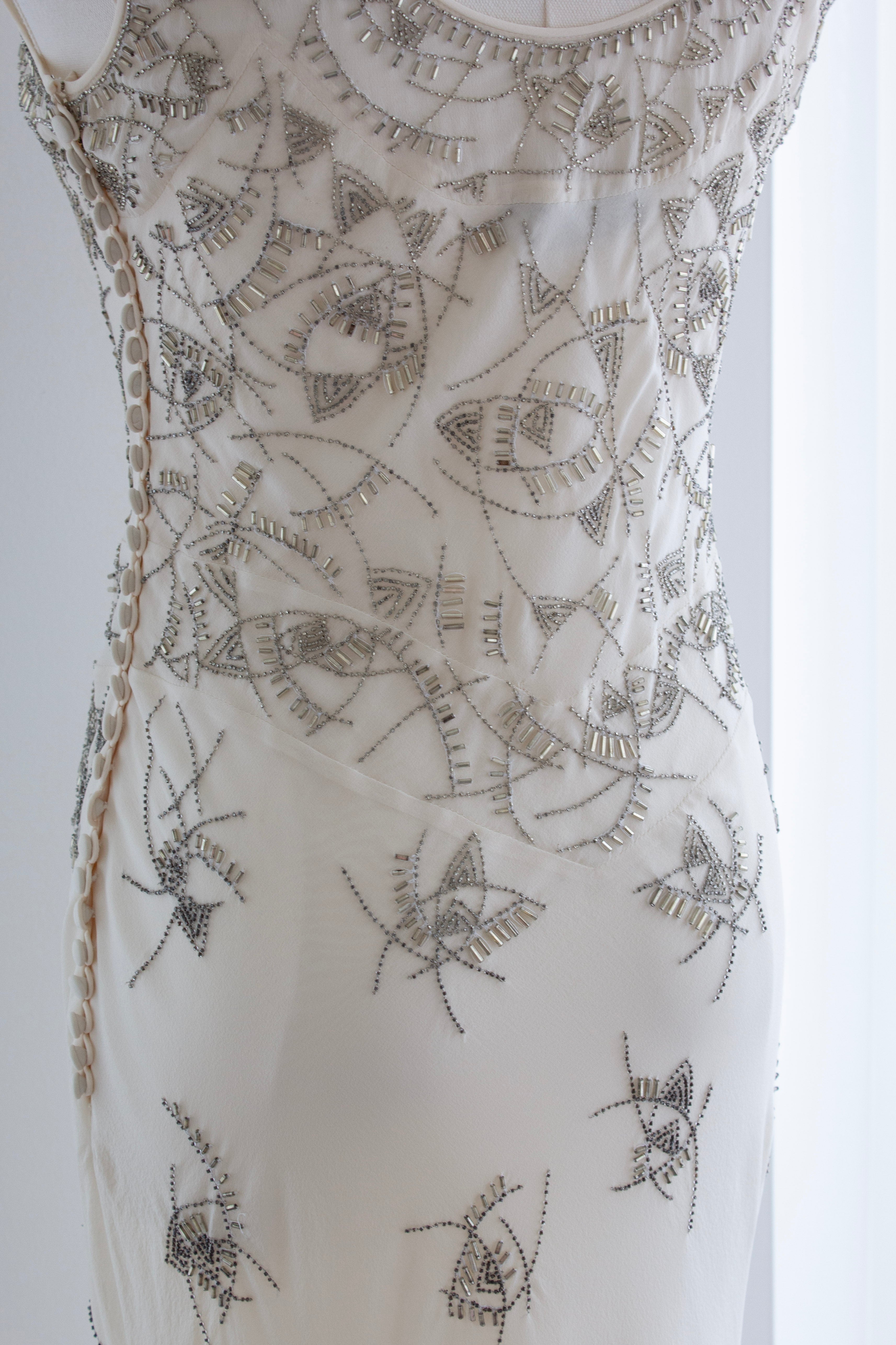 Christian Dior by John Galliano S/S 2005 Embellished White Silk Gown